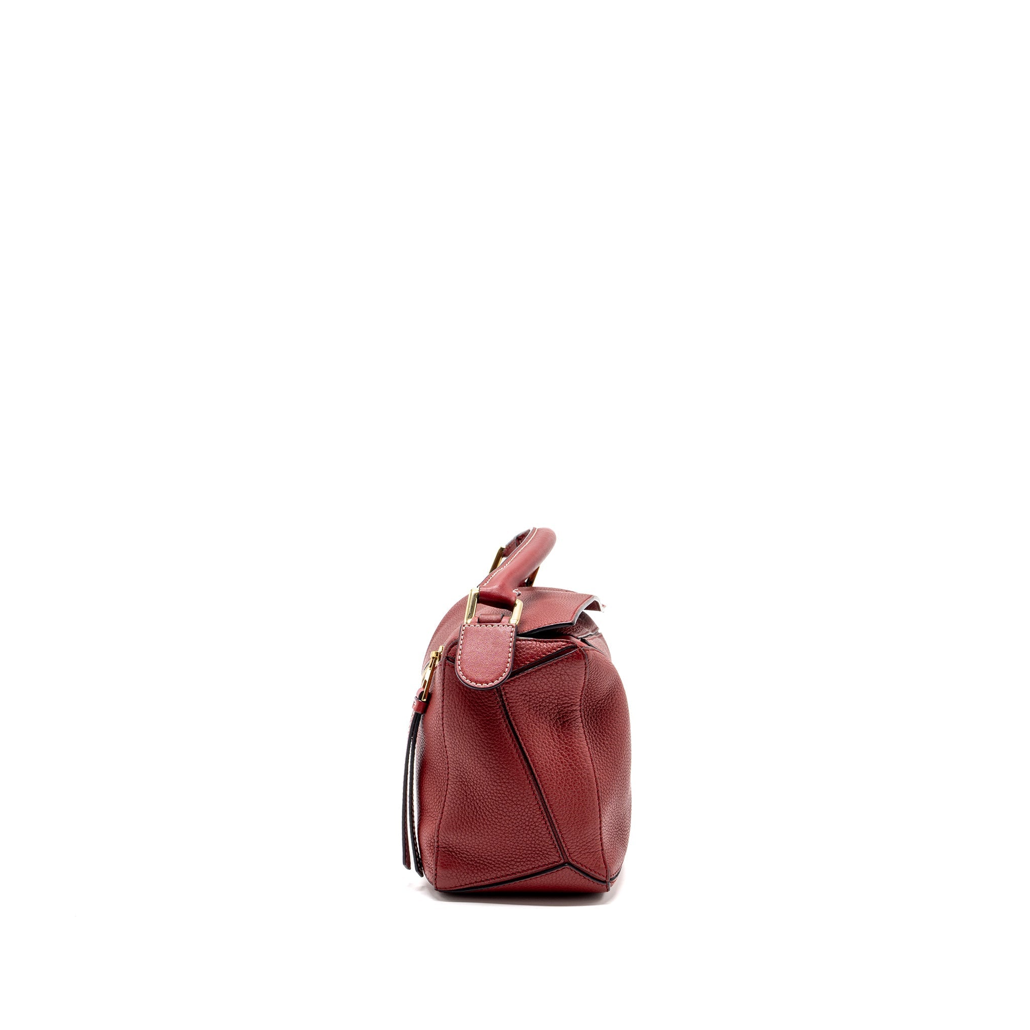 LOEWE SMALL PUZZLE GRAINED CALFSKIN RED GHW