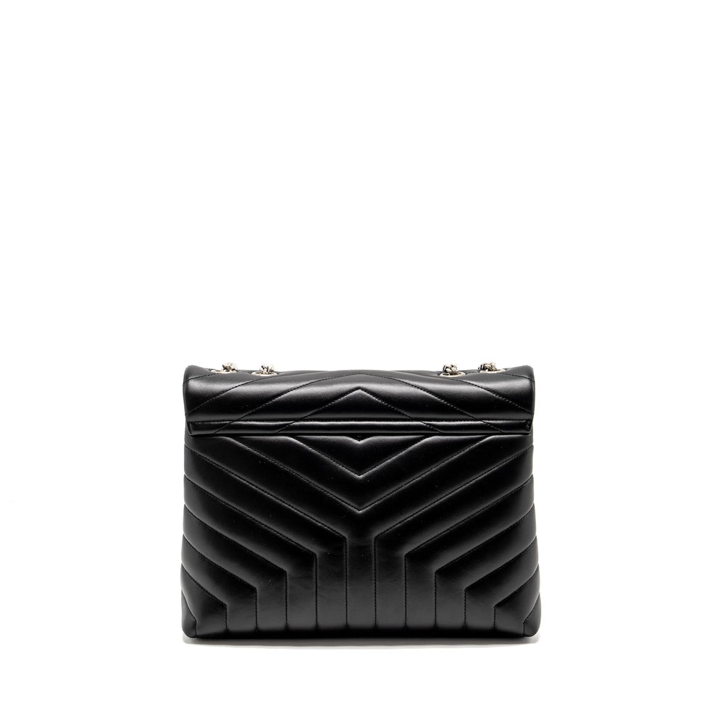 SAINT LAURENT MEDIUM LOULOU SHOULDER BAG CALFSKIN BLACK SHW