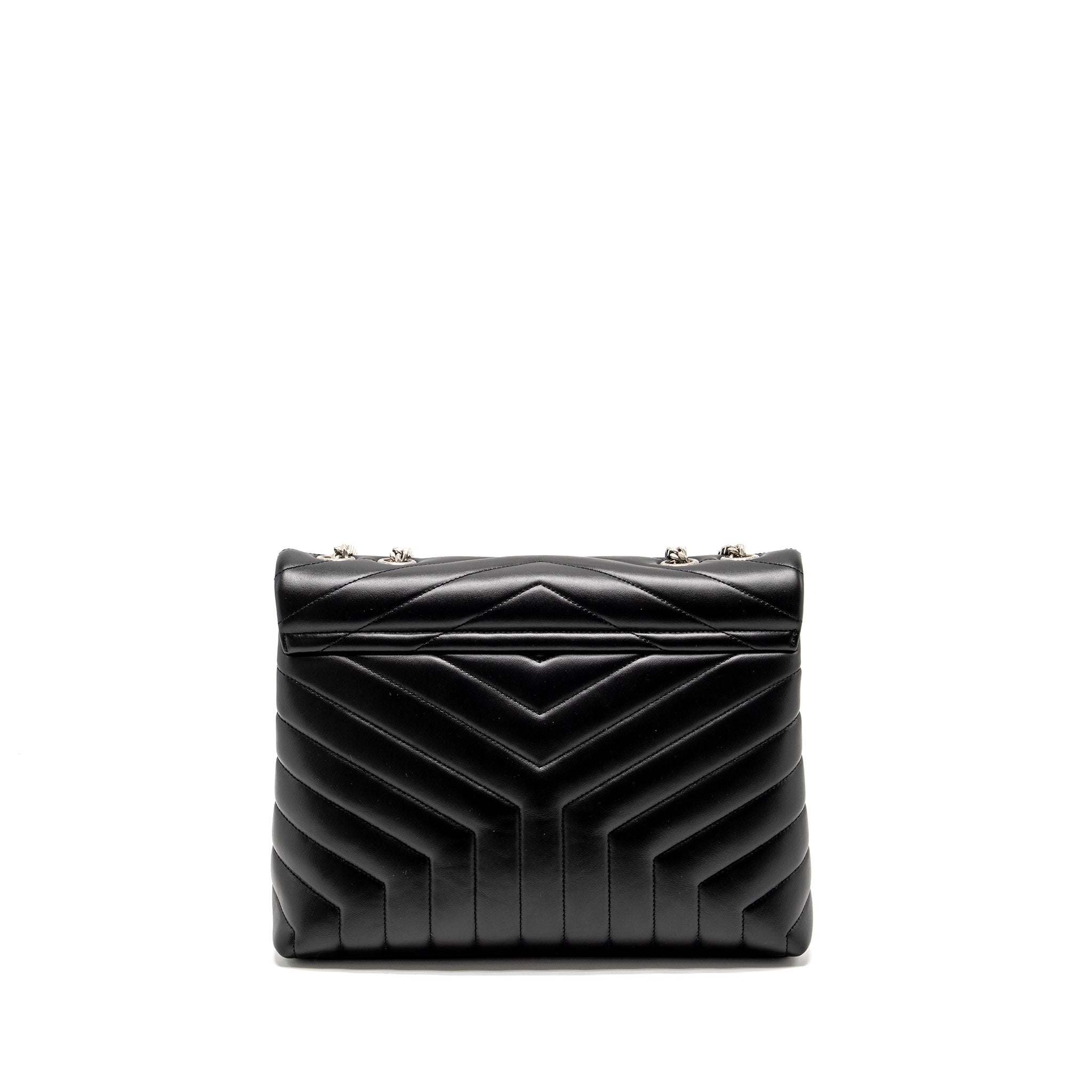 SAINT LAURENT MEDIUM LOULOU SHOULDER BAG CALFSKIN BLACK SHW