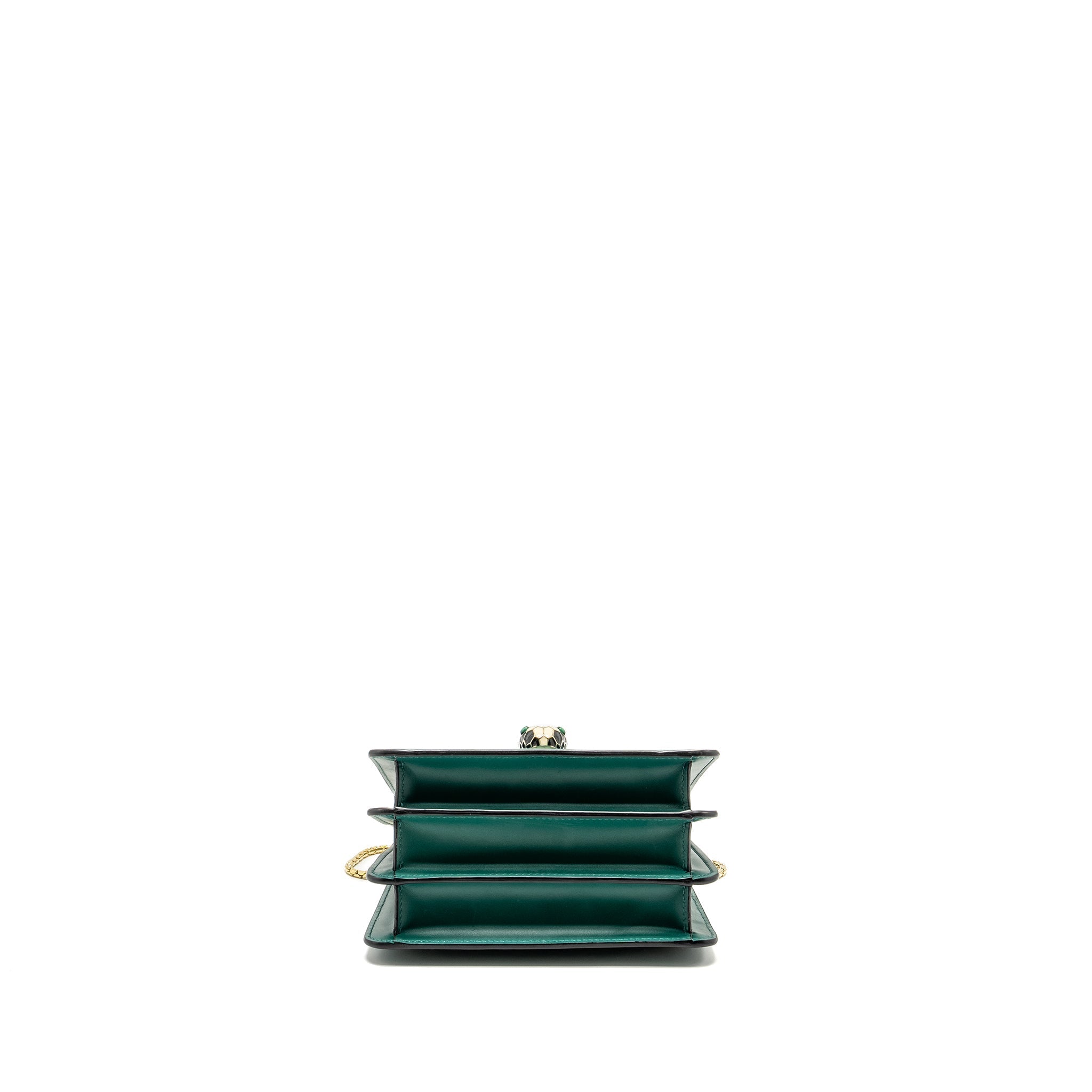 BVLGARI SERPENTI FOREVER TOP HANDLE CALFSKIN GREEN GHW