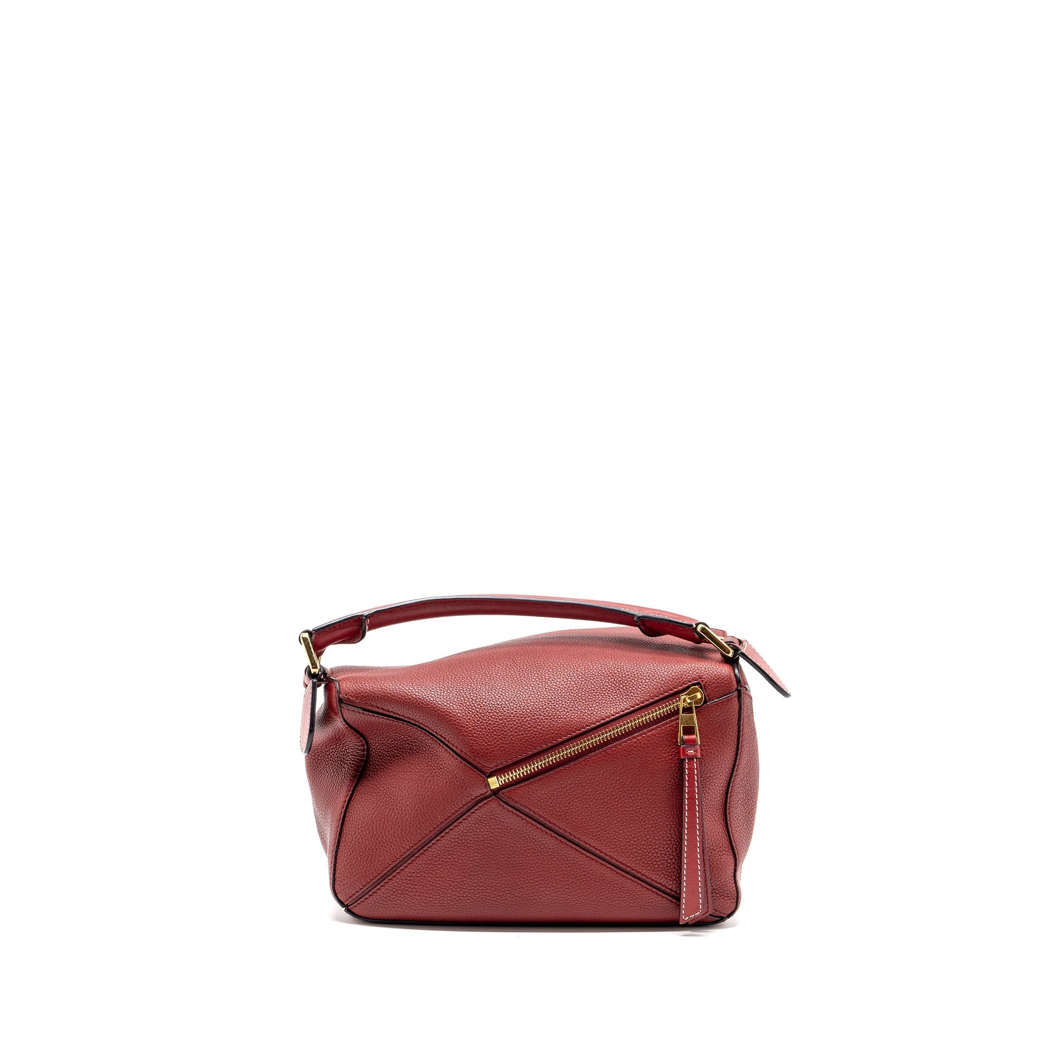 LOEWE SMALL PUZZLE GRAINED CALFSKIN RED GHW