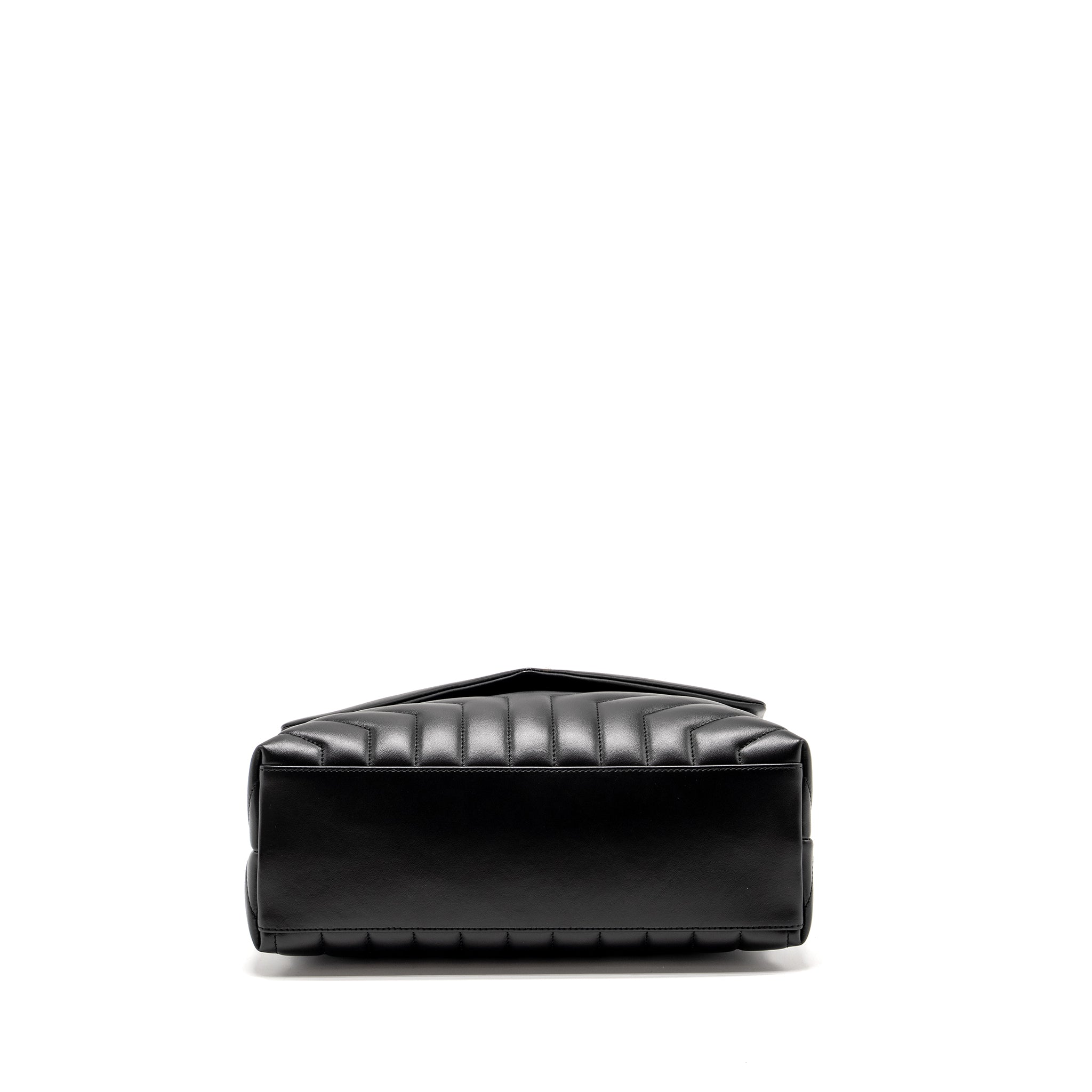 SAINT LAURENT MEDIUM LOULOU SHOULDER BAG CALFSKIN BLACK SHW