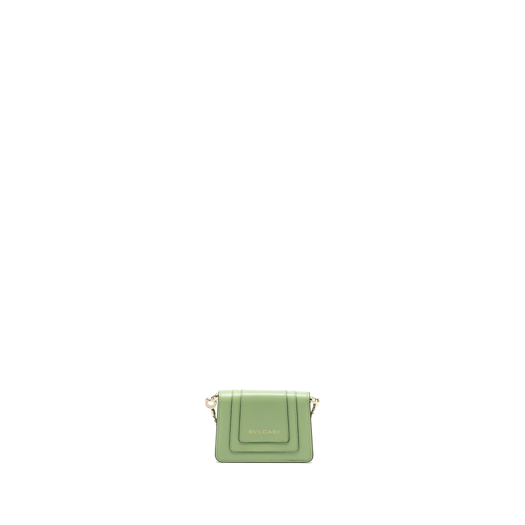BVLGARI SERPENTI FOREVER CARD HOLDER CHARM CALFSKIN LIGHT GREEN SHW