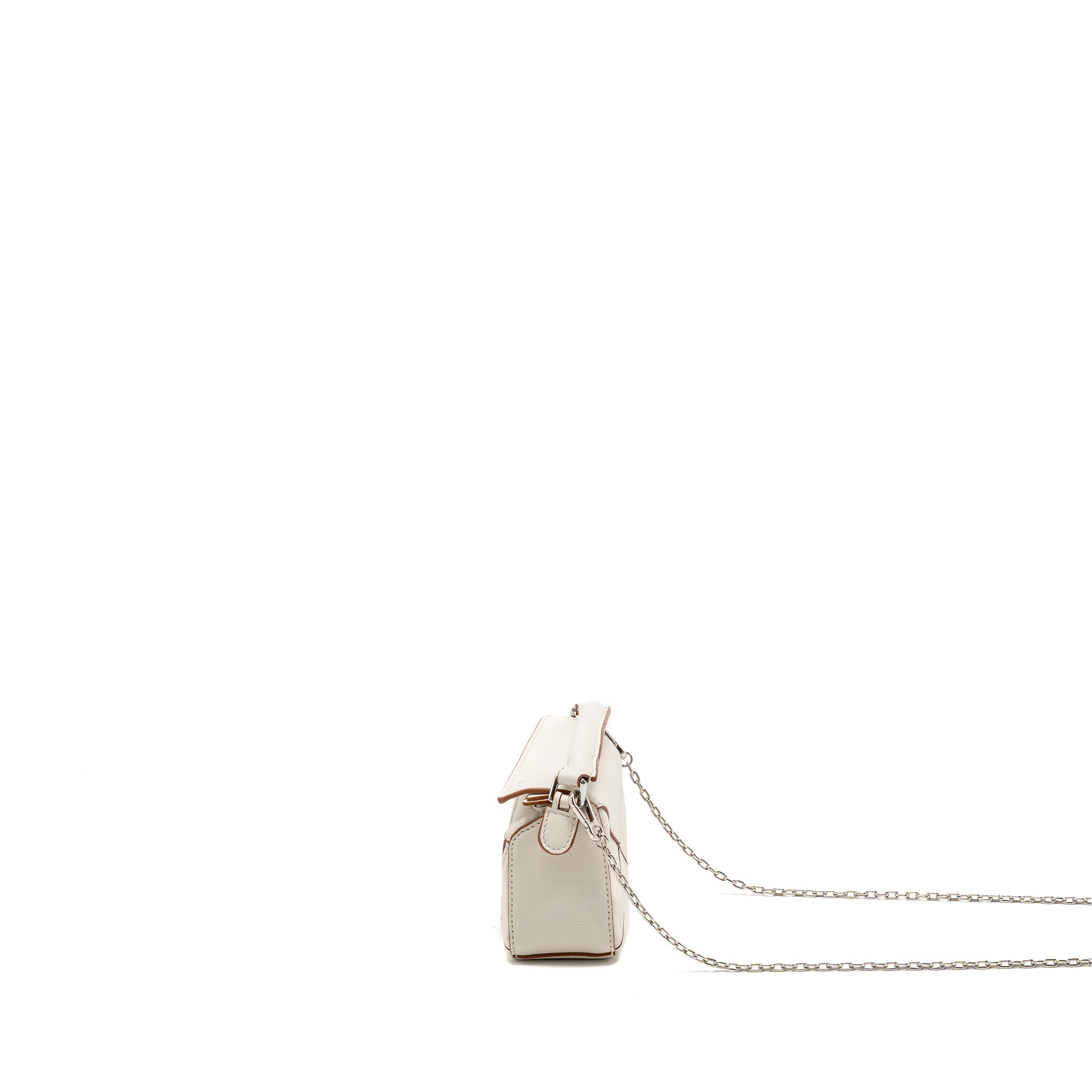 LOEWE NANO PUZZLE BAG CALFSKIN WHITE SHW