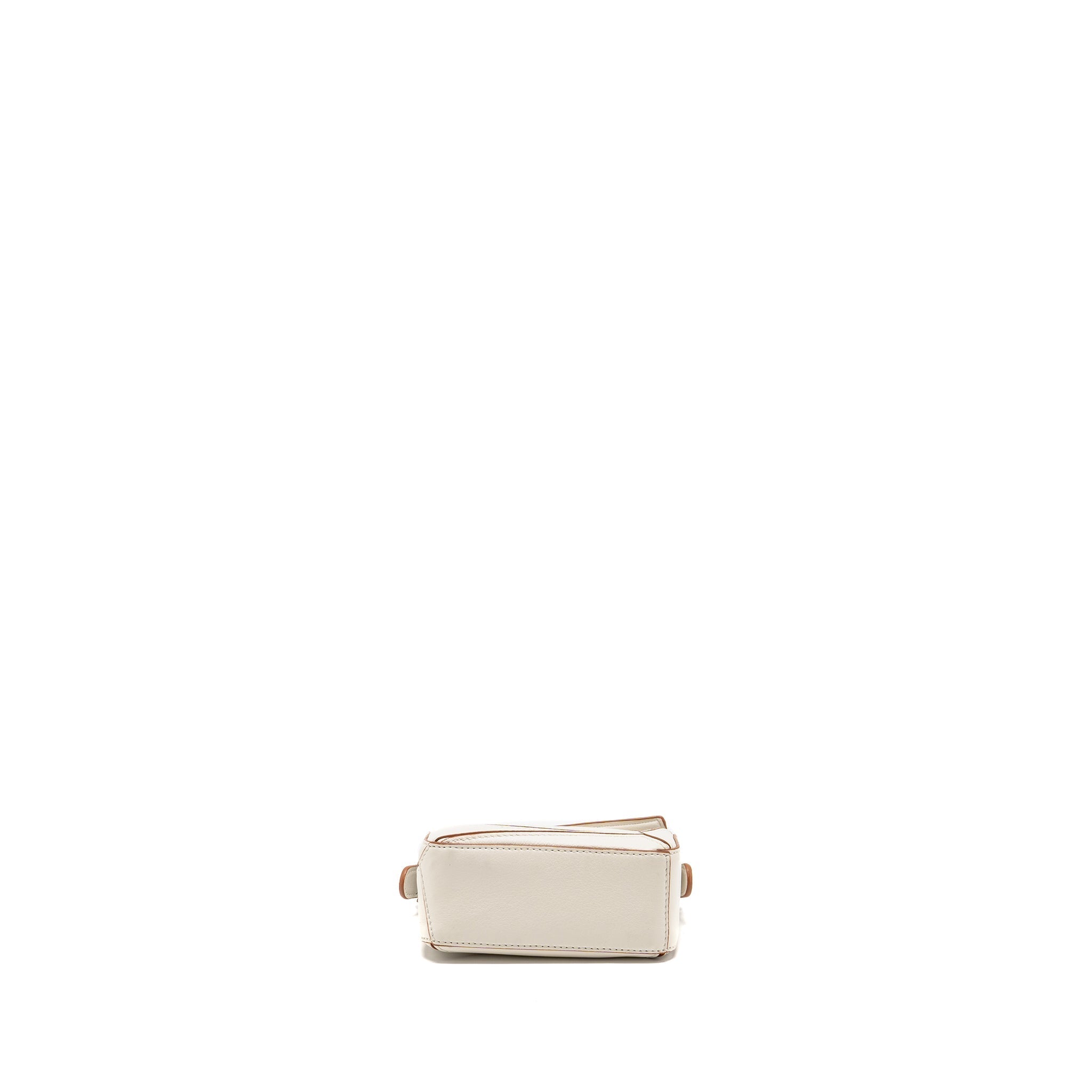 LOEWE NANO PUZZLE BAG CALFSKIN WHITE SHW