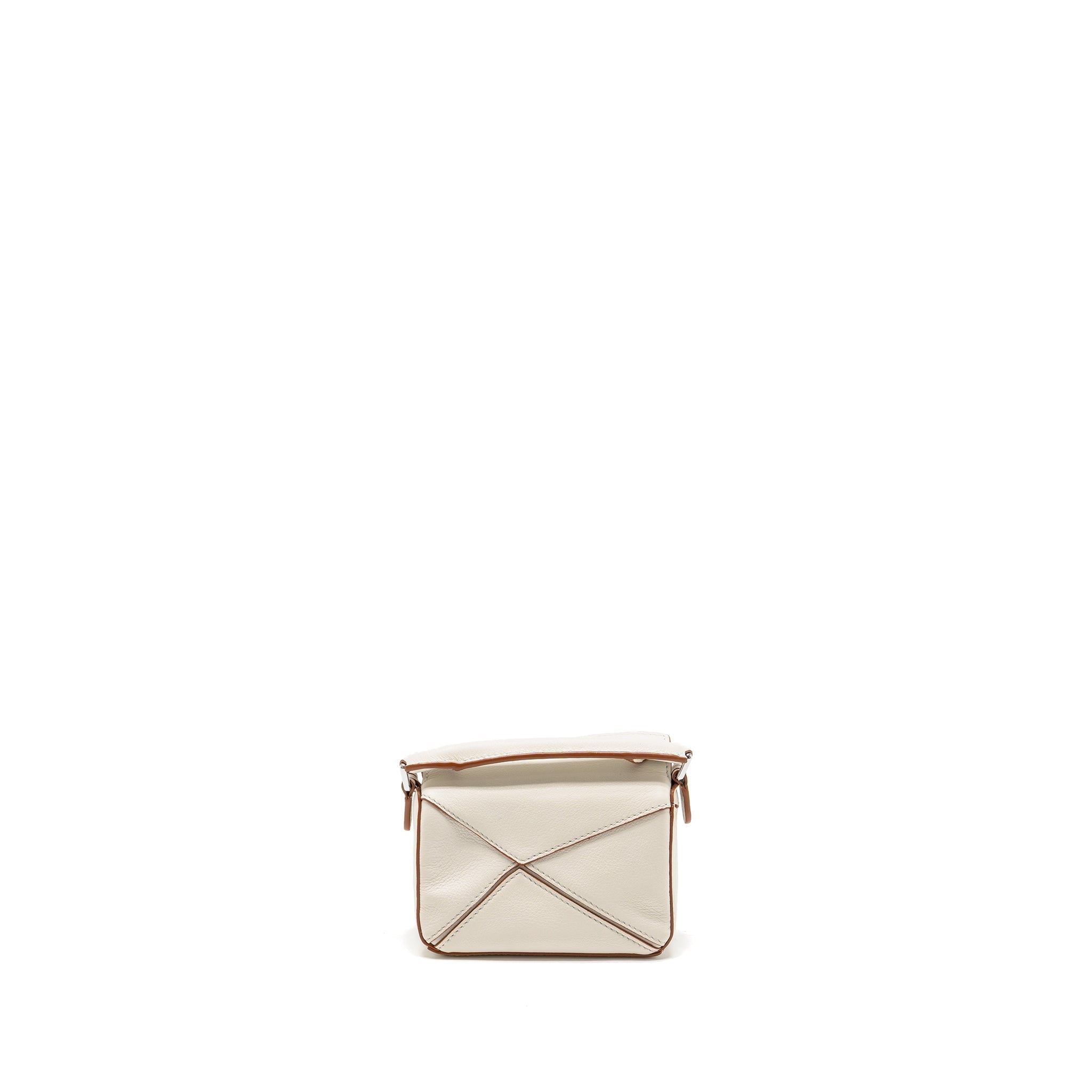 LOEWE NANO PUZZLE BAG CALFSKIN WHITE SHW