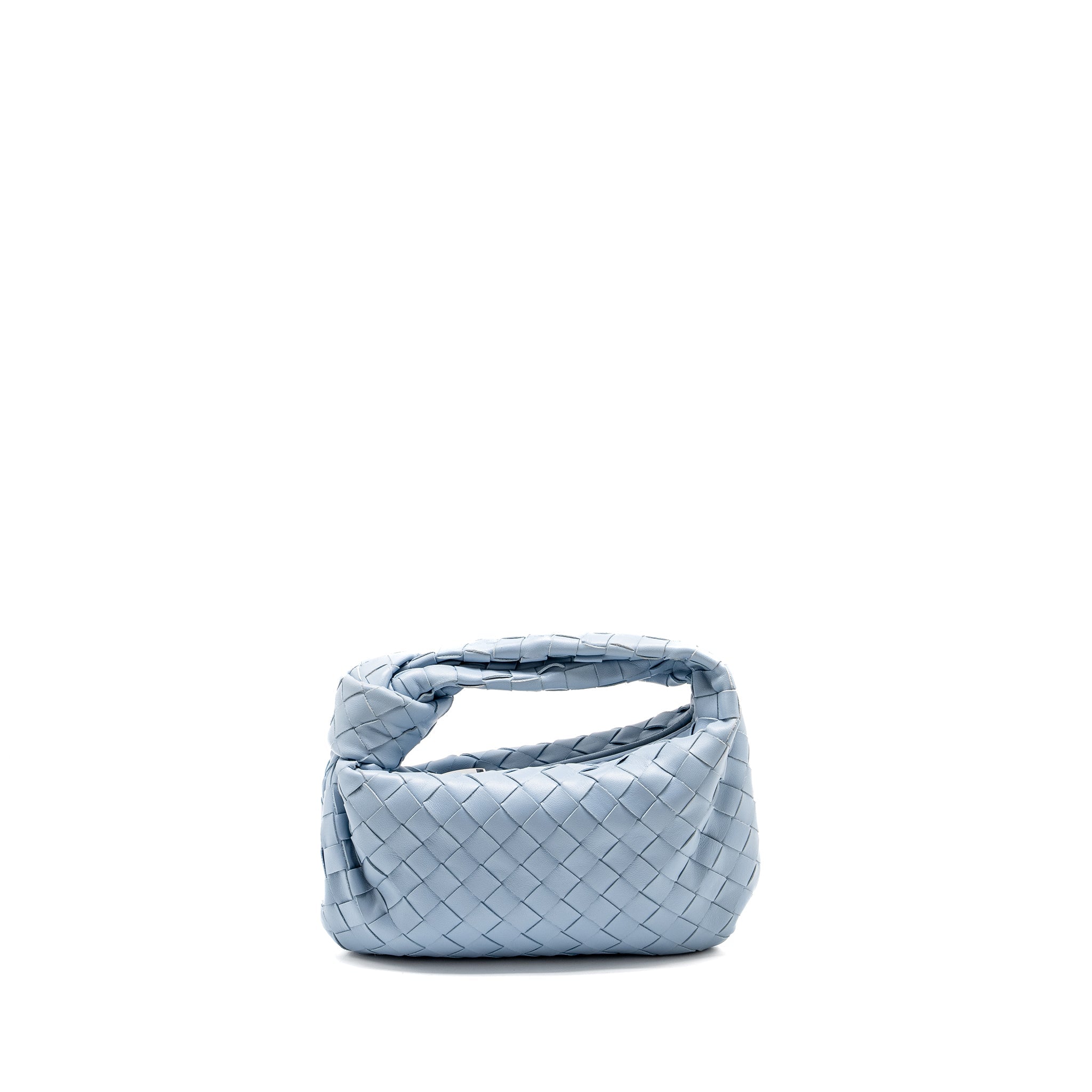 BOTTEGA VENETA MINI JODIE LAMBSKIN LIGHT BLUE SHW