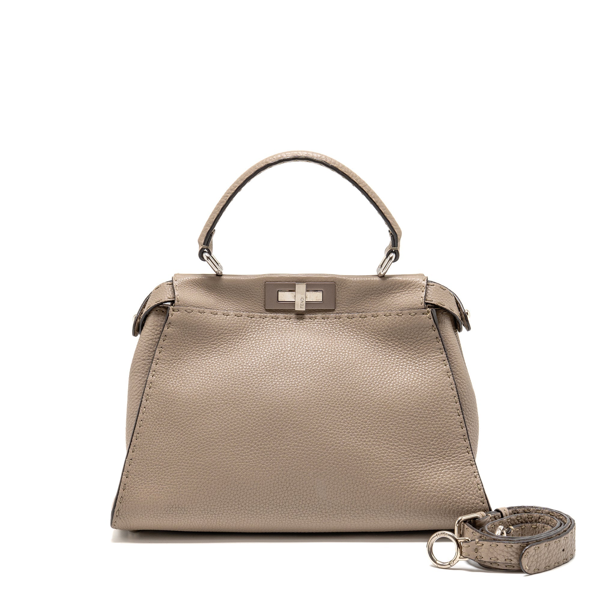 FENDI ISEEU MEDIUM PEEKABOO CALFSKIN GREY SHW