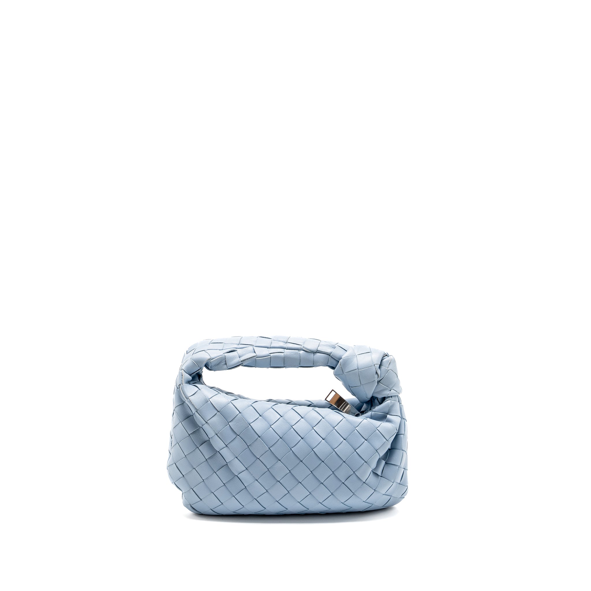 BOTTEGA VENETA MINI JODIE LAMBSKIN LIGHT BLUE SHW