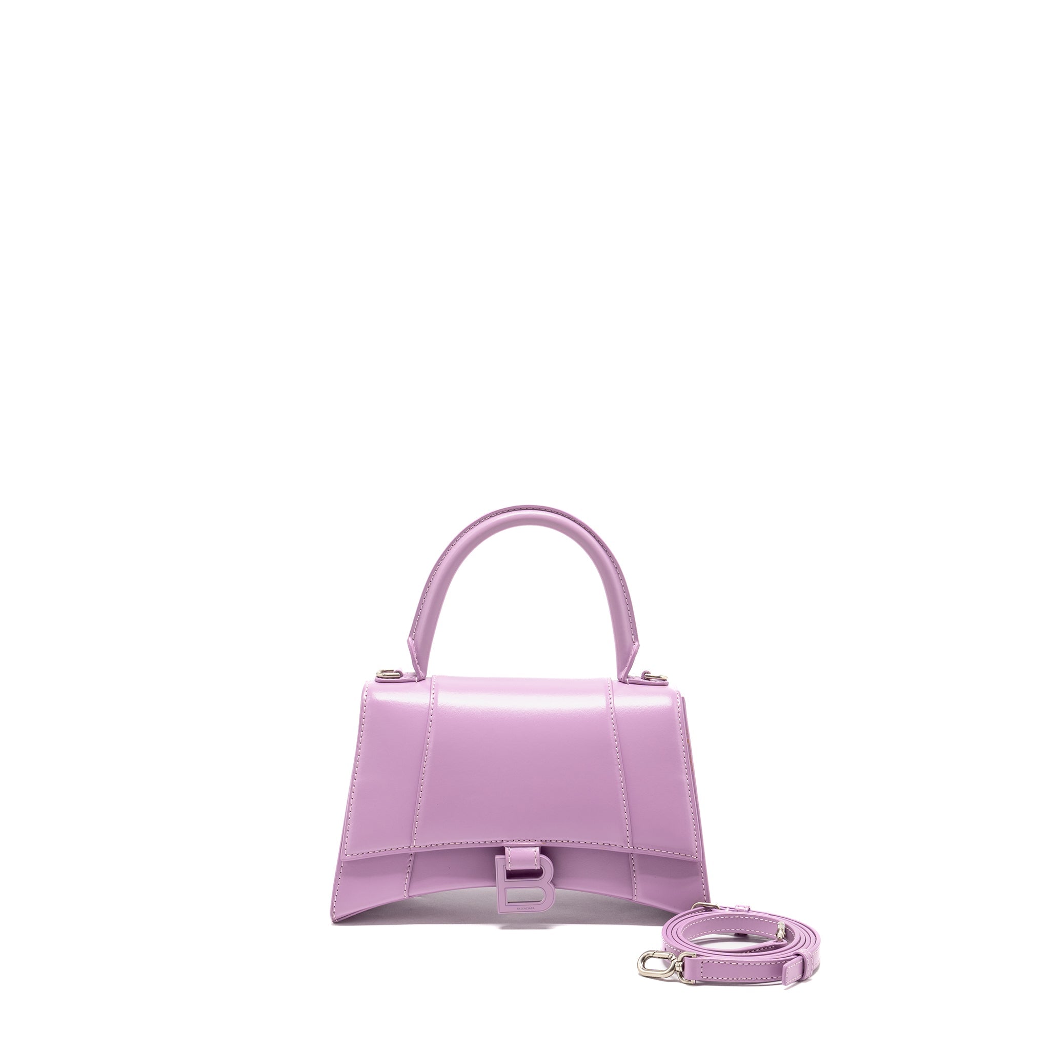 BALENCIAGA SMALL HOURGLASS BAG CALFSKIN LIGHT PURPLE SHW