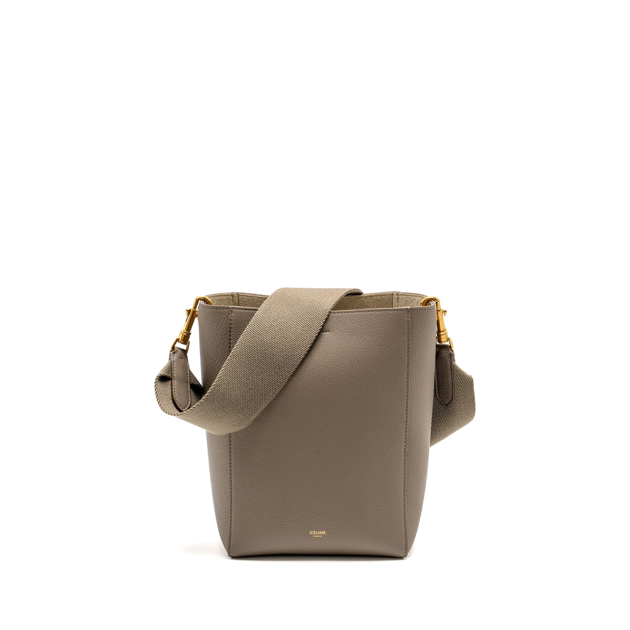 CELINE SANGLE BUCKET BAG CALFSKIN GREY GHW