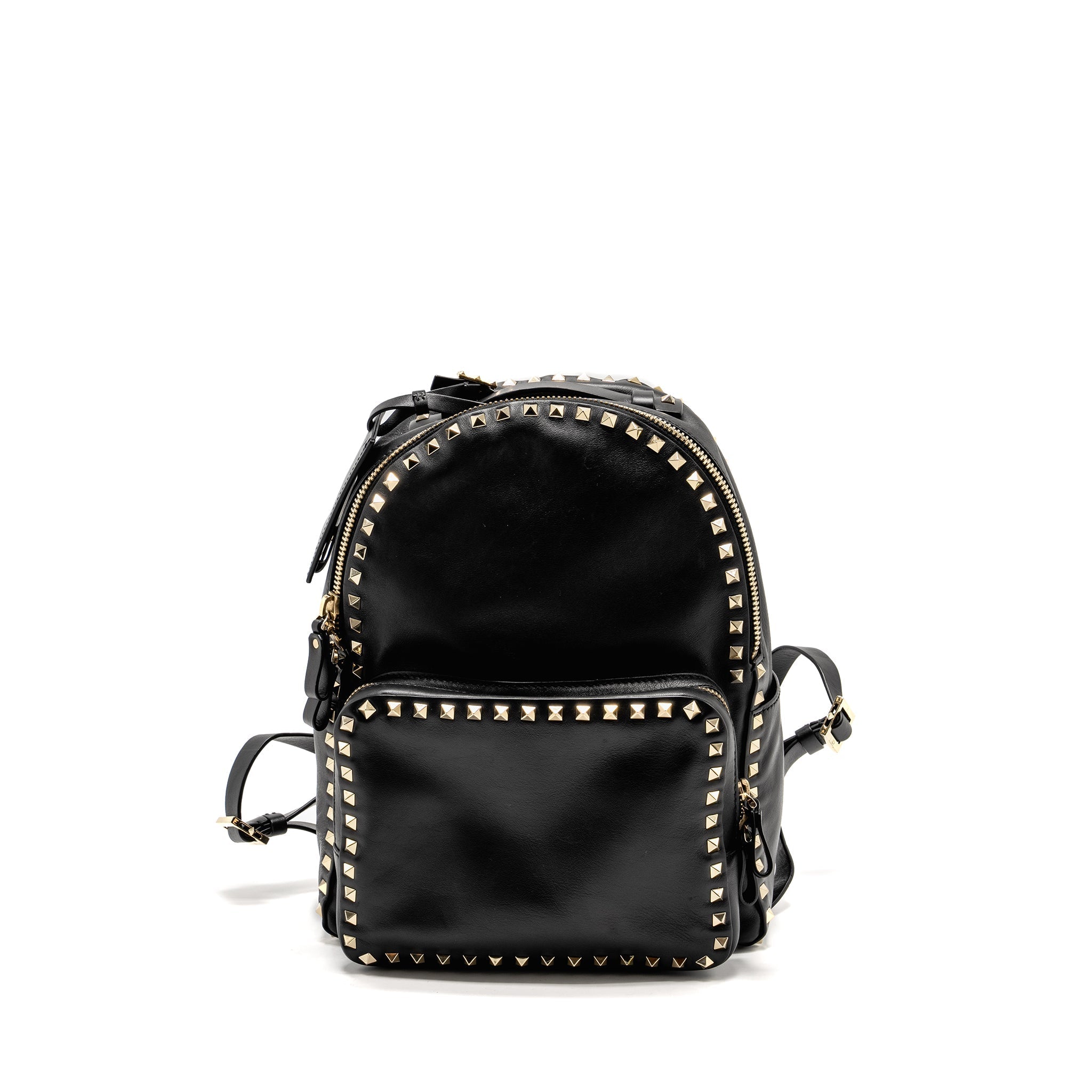 VALENTINO ROCKSTUD BACKPACK LEATHER BLACK GHW