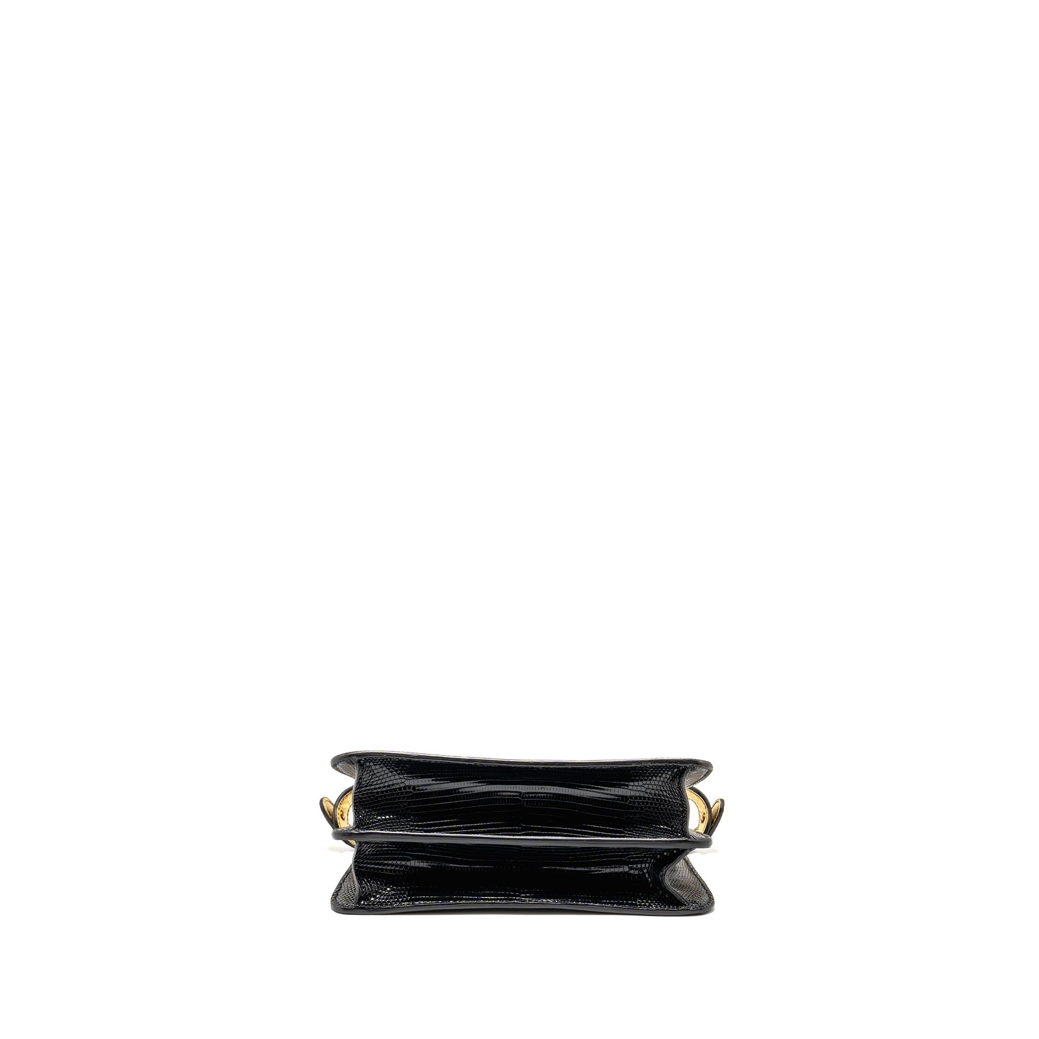 FENDI PEEKABOO I SEE YOU BAG LIZARD BLACK GHW