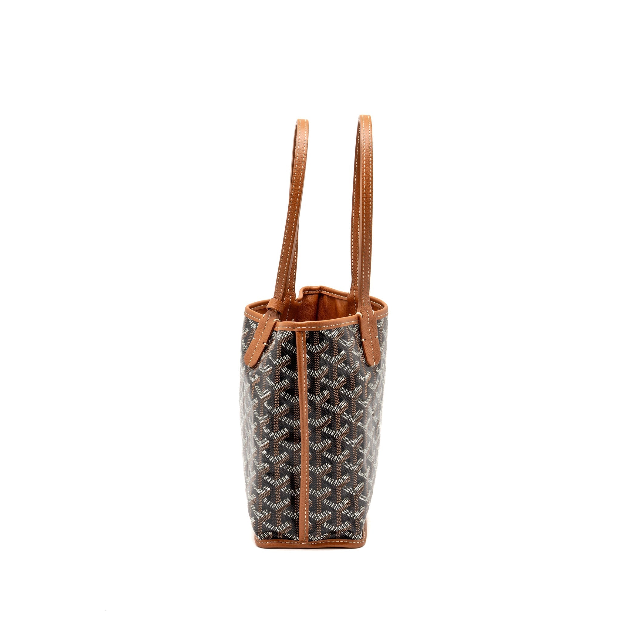 GOYARD MINI ANJOU TOTE GOYARDINE CANVAS/CALFSKIN TAN SHW