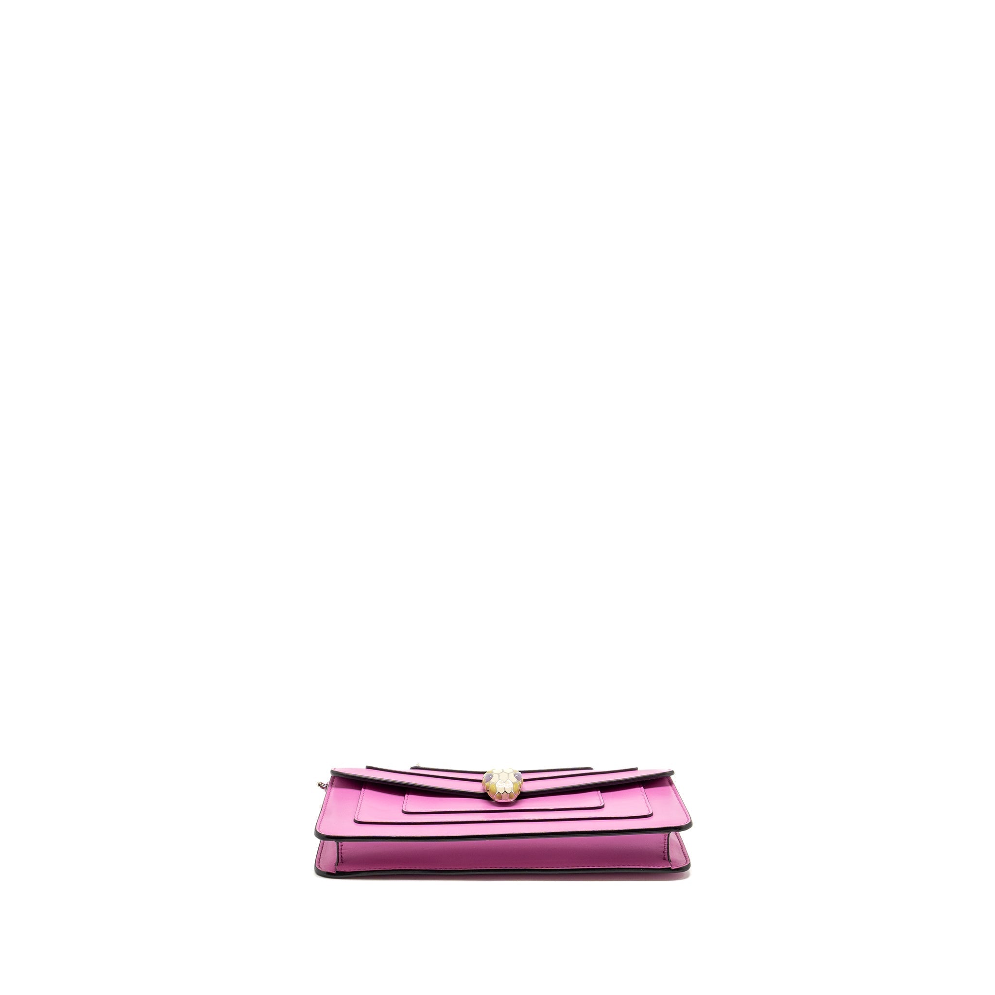 BVLGARI SERPENTI FOREVER CLUTCH WITH CHAIN CALFSKIN PINK SHW