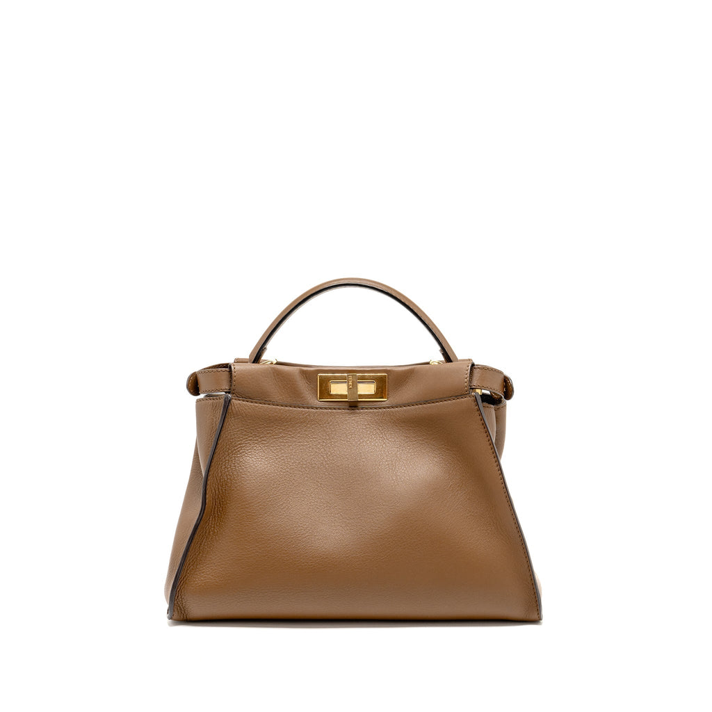 FENDI MEDIUM PEEKABOO CALFSKIN TOBACCO GHW