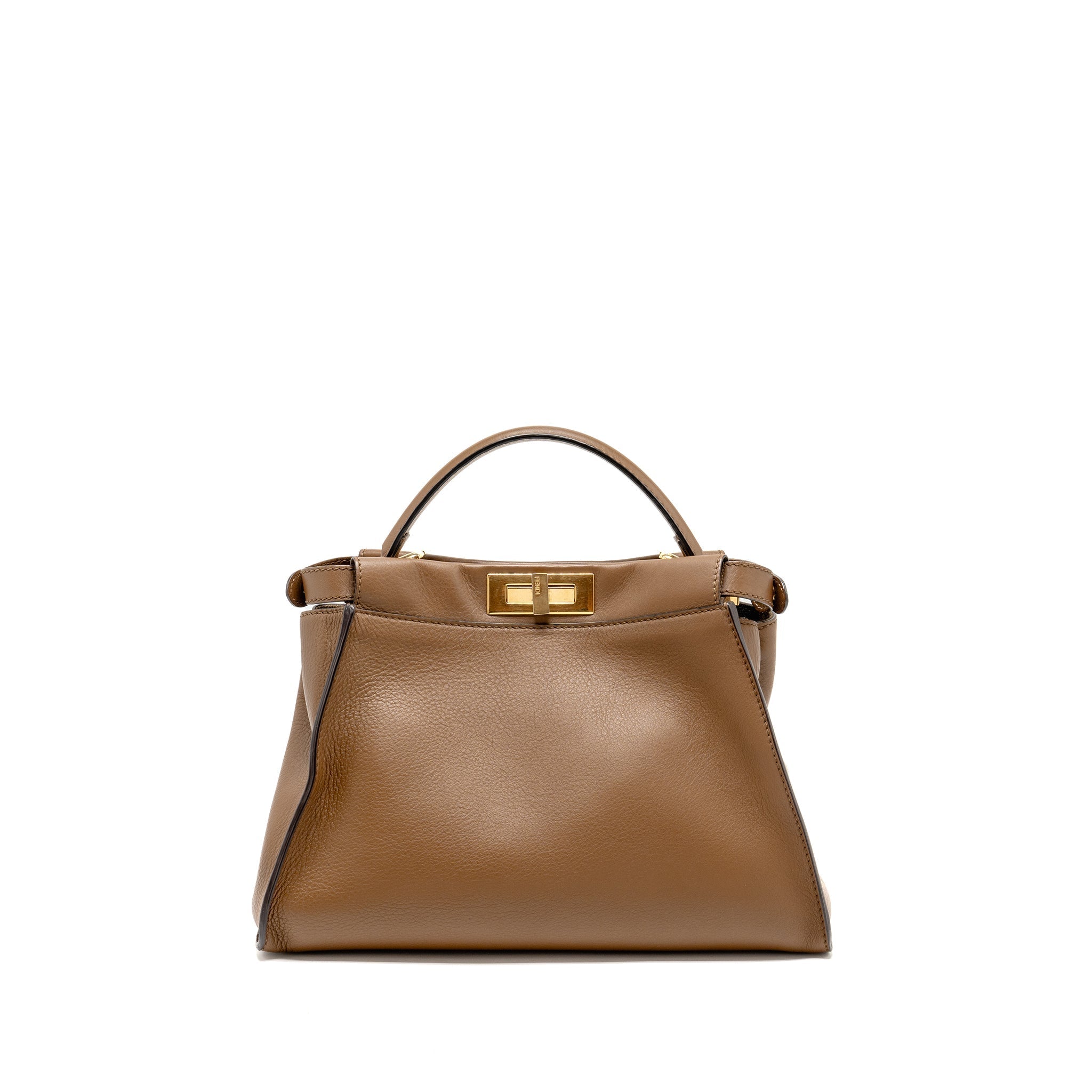FENDI MEDIUM PEEKABOO CALFSKIN TOBACCO GHW