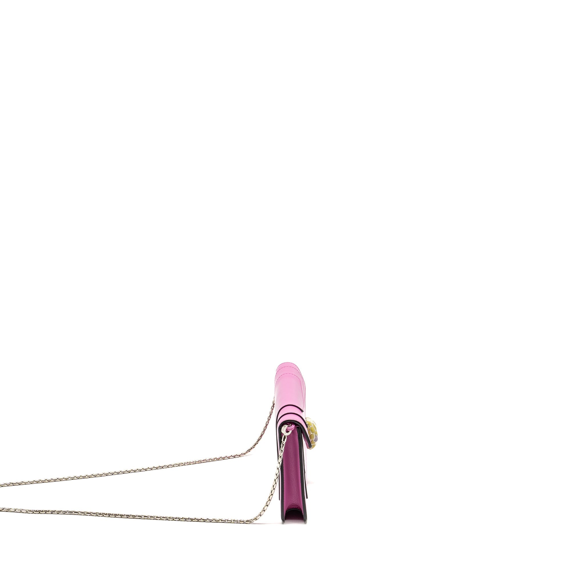BVLGARI SERPENTI FOREVER CLUTCH WITH CHAIN CALFSKIN PINK SHW