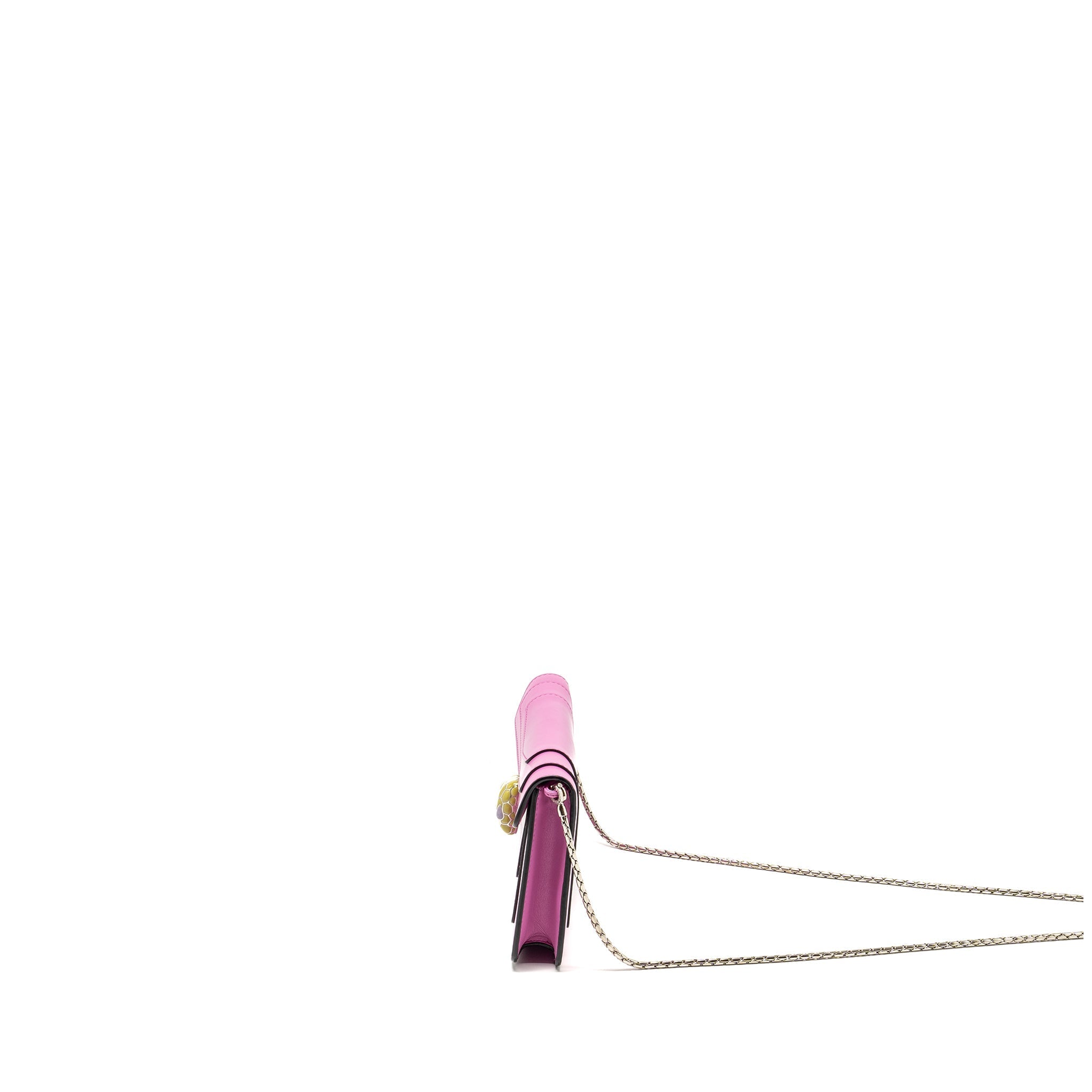 BVLGARI SERPENTI FOREVER CLUTCH WITH CHAIN CALFSKIN PINK SHW