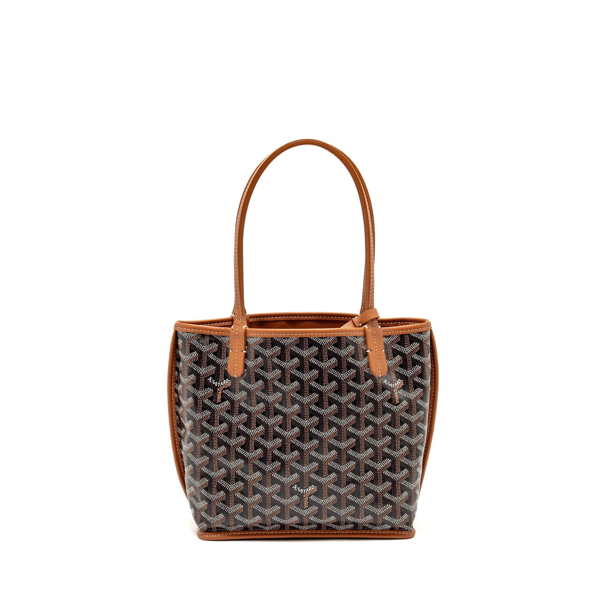 GOYARD MINI ANJOU TOTE GOYARDINE CANVAS/CALFSKIN TAN SHW