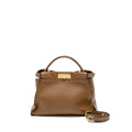 FENDI MEDIUM PEEKABOO CALFSKIN TOBACCO GHW