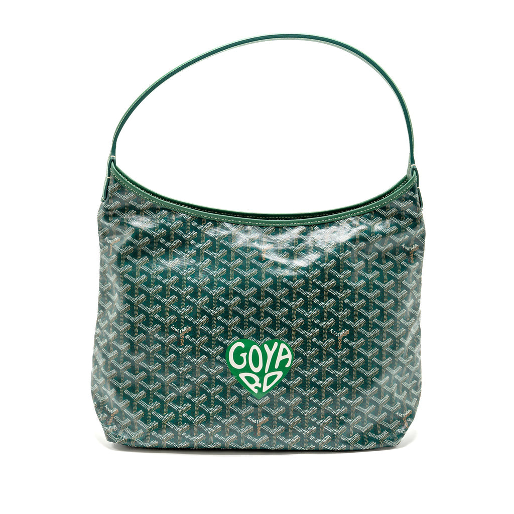 GOYARD BOHEME HOBO PM GOYARDINE CANVAS/CALFSKIN GREEN SHW