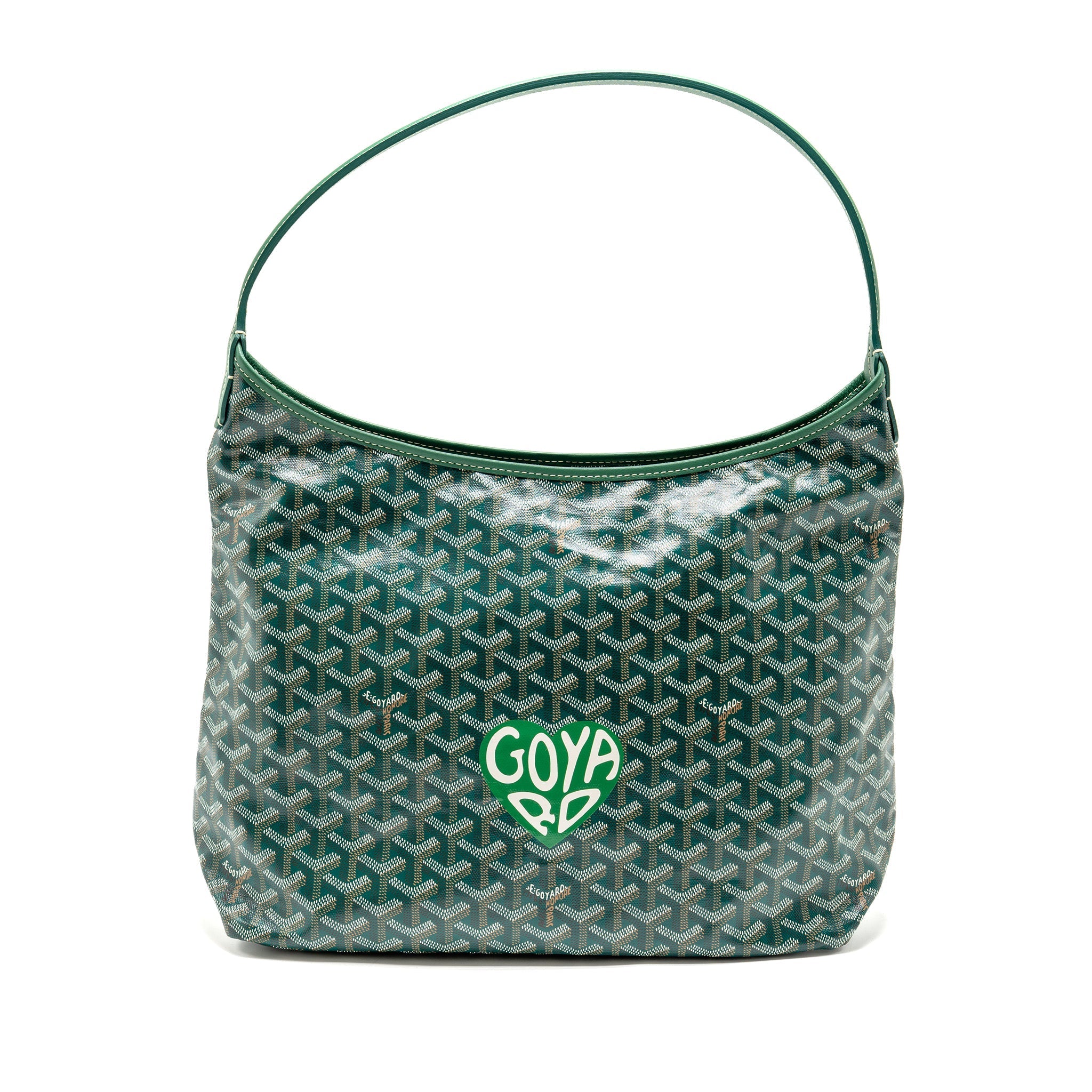 GOYARD BOHEME HOBO PM GOYARDINE CANVAS/CALFSKIN GREEN SHW
