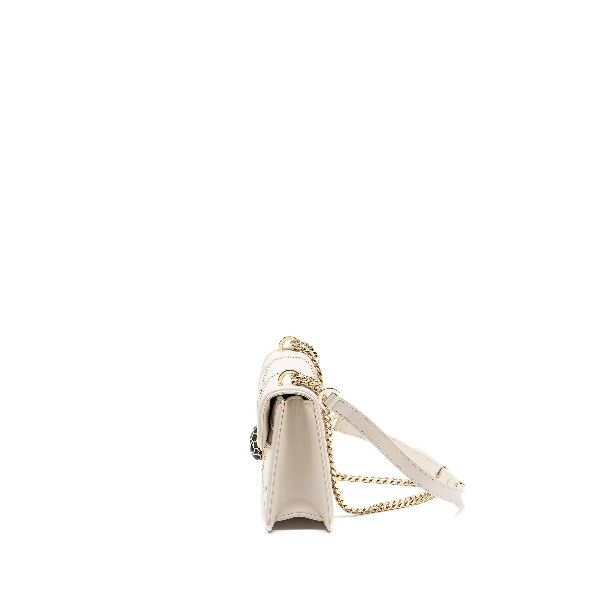 BVLGARI SERPENTI FLAP CHAIN BAG CALFSKIN LIMITED EDITION WHITE LGHW