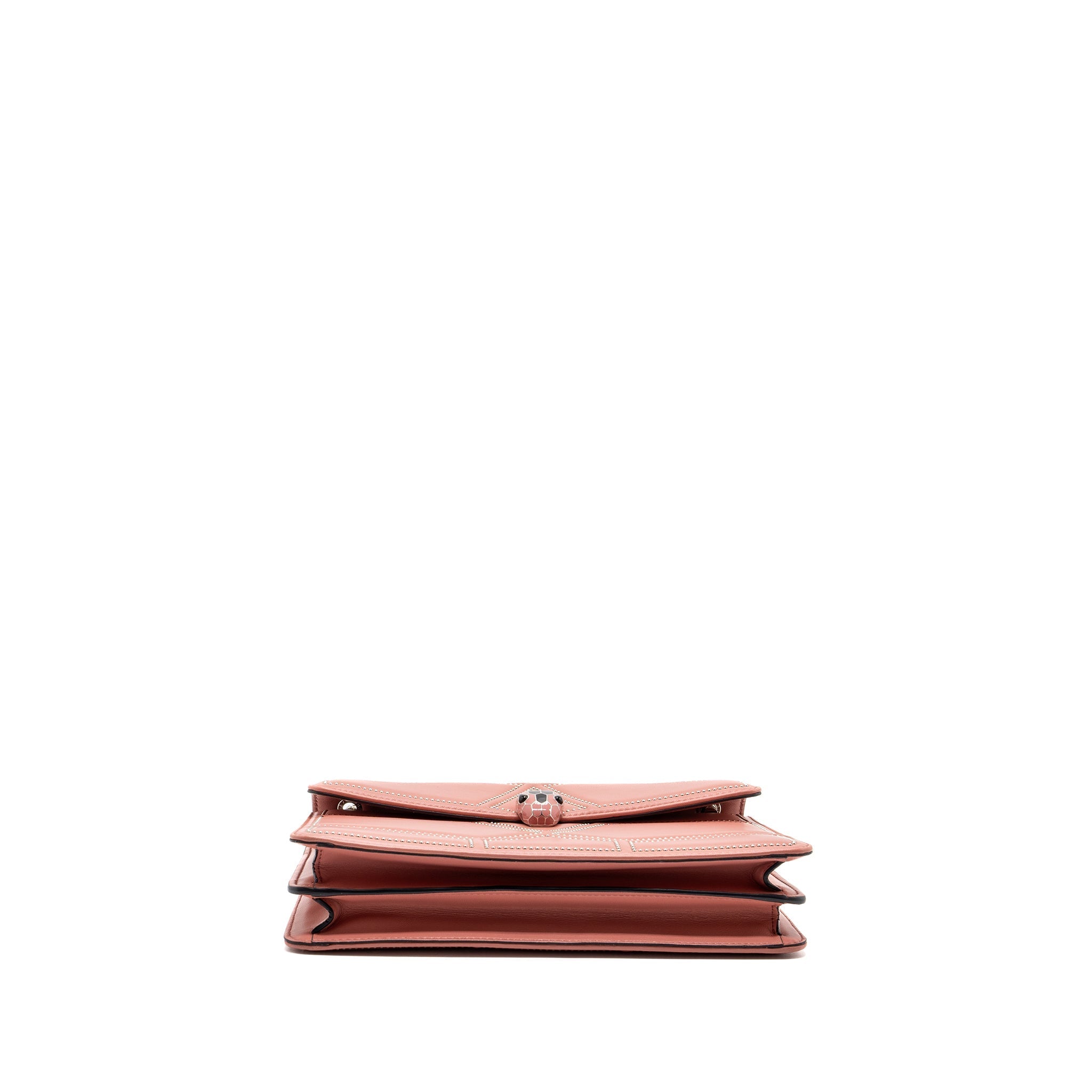 BVLGARI SERPENTI FOREVER SHOULDER BAG STUD LIMITED LAMBSKIN DARK PINK SHW