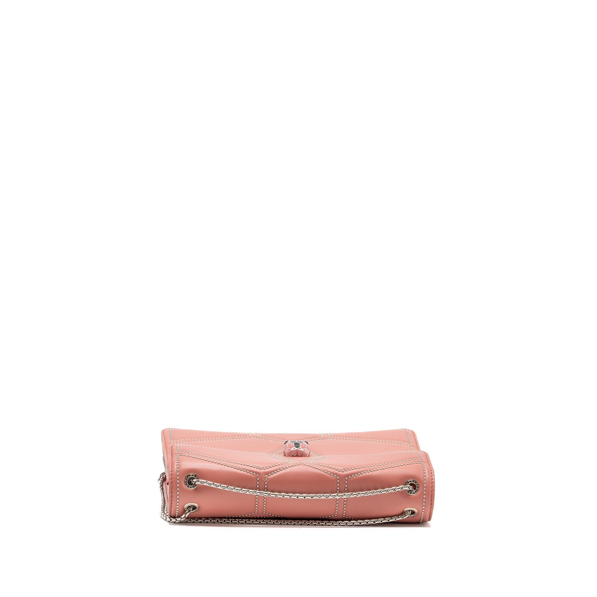 BVLGARI SERPENTI FOREVER SHOULDER BAG STUD LIMITED LAMBSKIN DARK PINK SHW