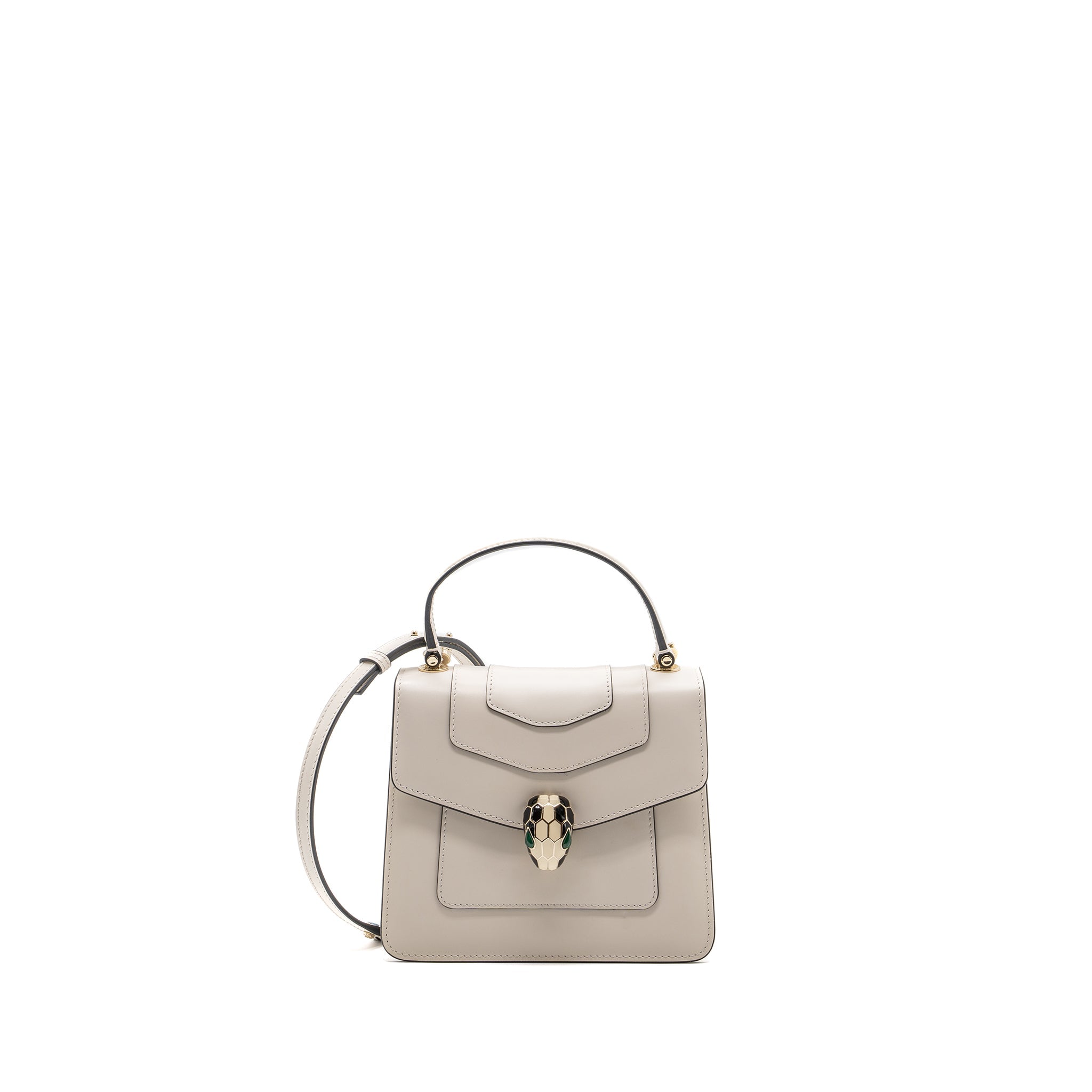 BVLGARI TOP HANDLE SERPENTI FOREVER CROSSBODY BAG CALFSKIN WHITE AGATE  LGHW