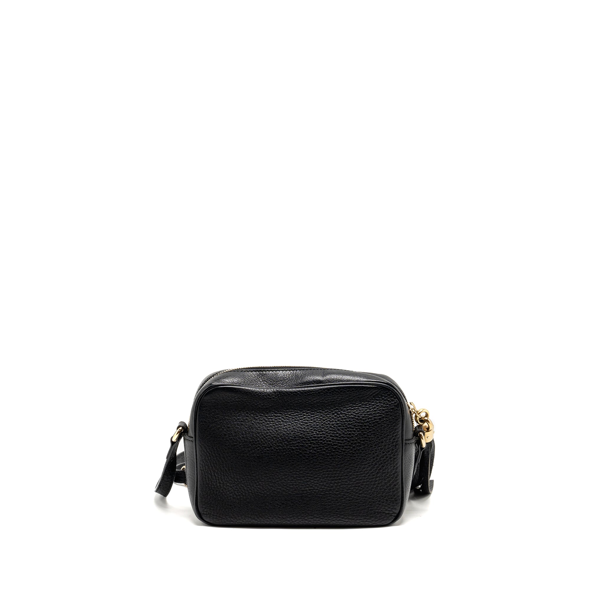 GUCCI SOHO DISCO CAMERA CROSSBODY BAG CALFSKIN BLACK LGHW