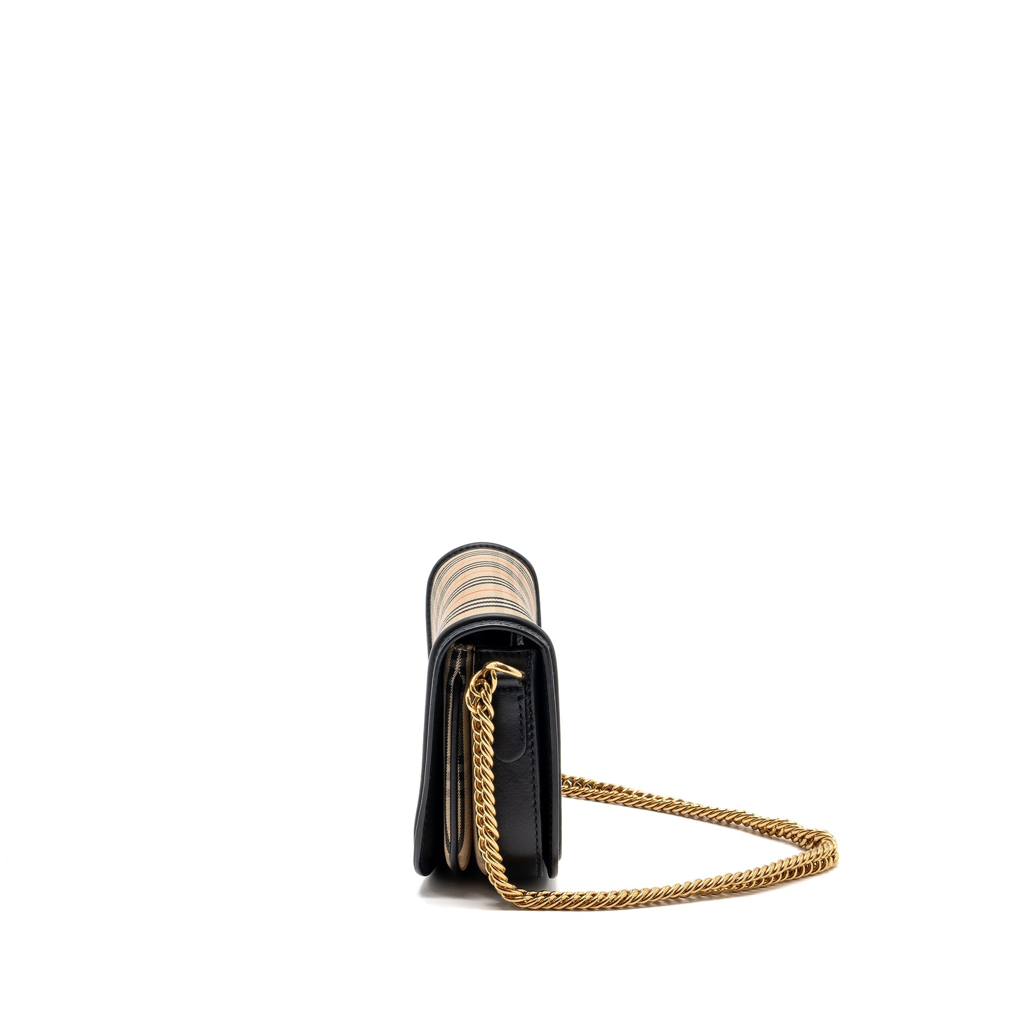 BURBERRY THE 1983 CHECK LINK BAG LEATHER/ CANVAS MULTICOLOUR GHW