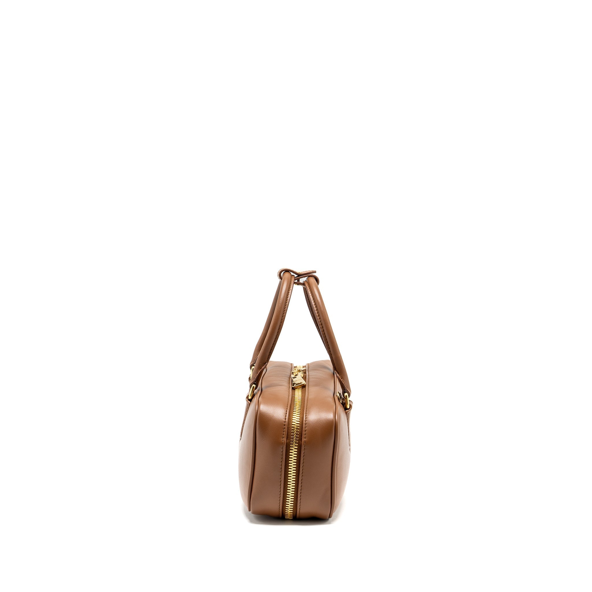 MIU MIU COGNAC ARCADIE LEATHER BAG GHW