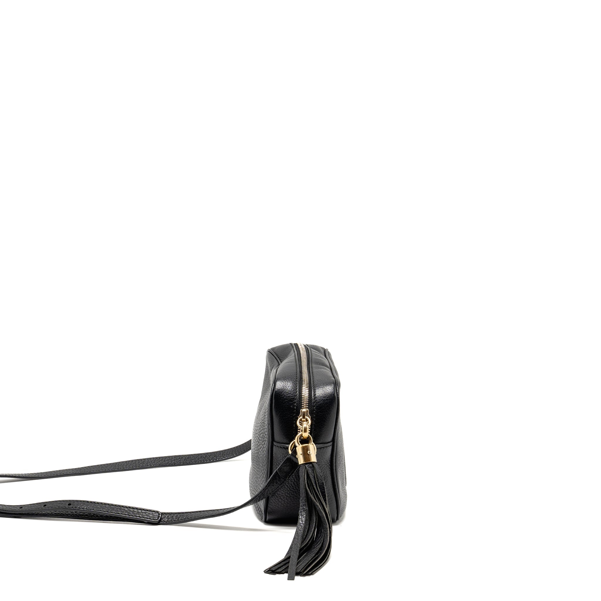 GUCCI SOHO DISCO CAMERA CROSSBODY BAG CALFSKIN BLACK LGHW