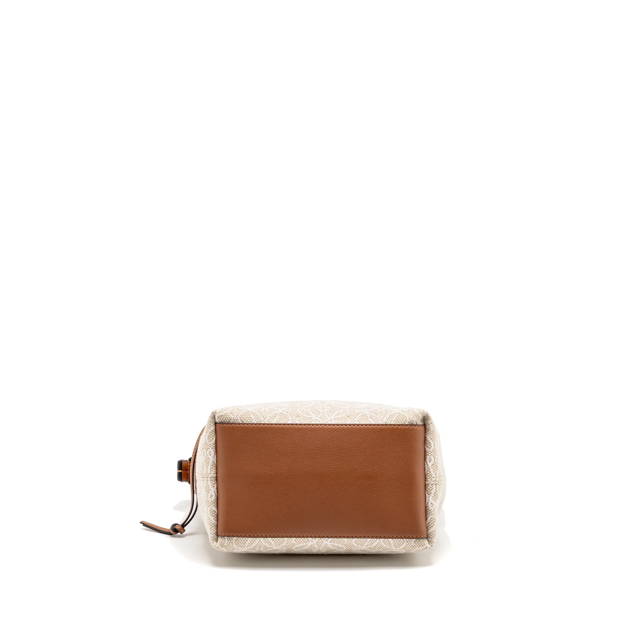 LOEWE SMALL CUBI BAG ANAGRAM JACQUARD CALFSKIN BEIGE/BROWN GHW