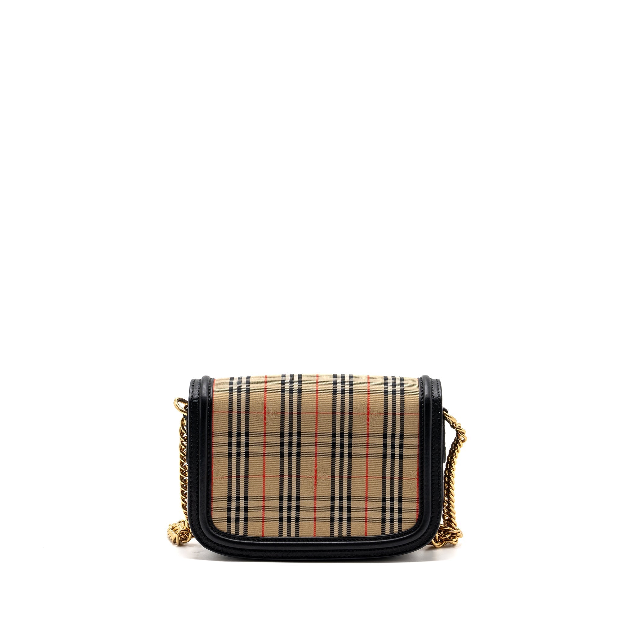 BURBERRY THE 1983 CHECK LINK BAG LEATHER/ CANVAS MULTICOLOUR GHW