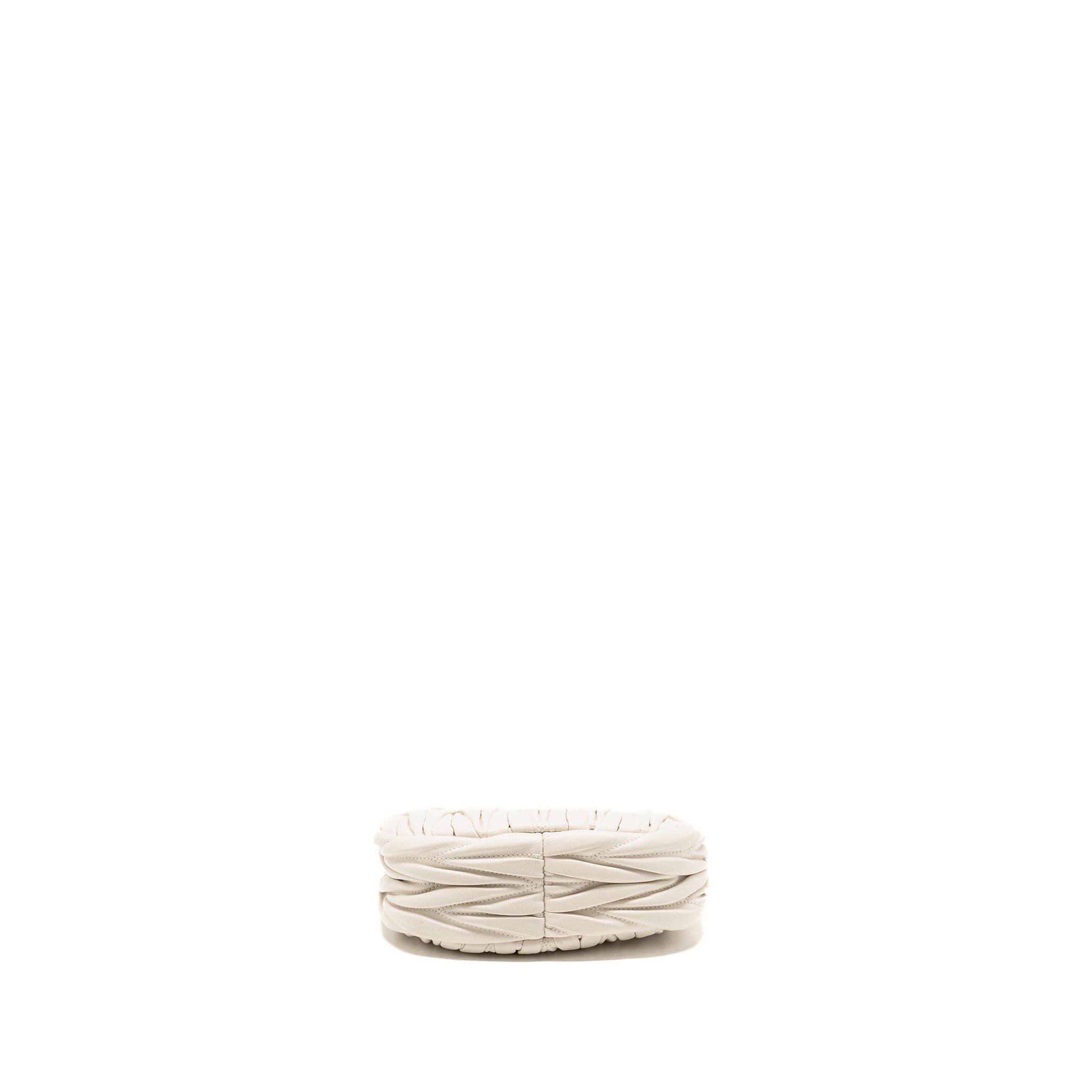MIU MIU WANDER MATELASSE MINI HOBO BAG NAPPA LAMBSKIN WHITE GHW