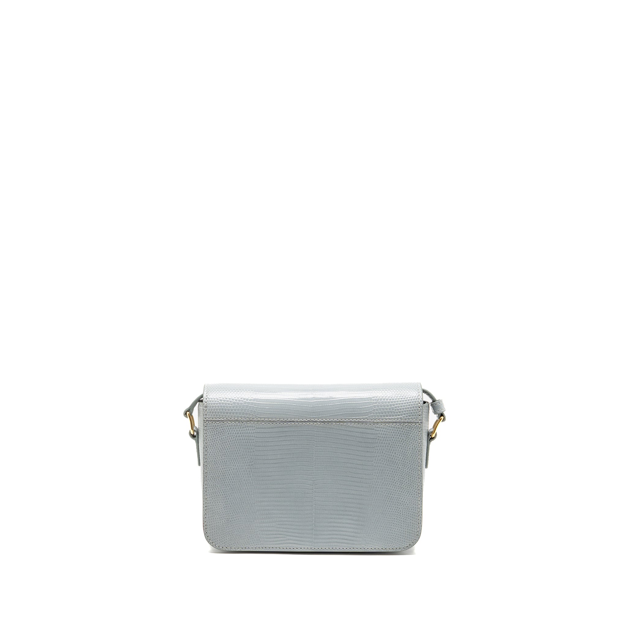 CELINE TEEN TRIOMPHE BAG LIZARD CLOUDY GREY GHW