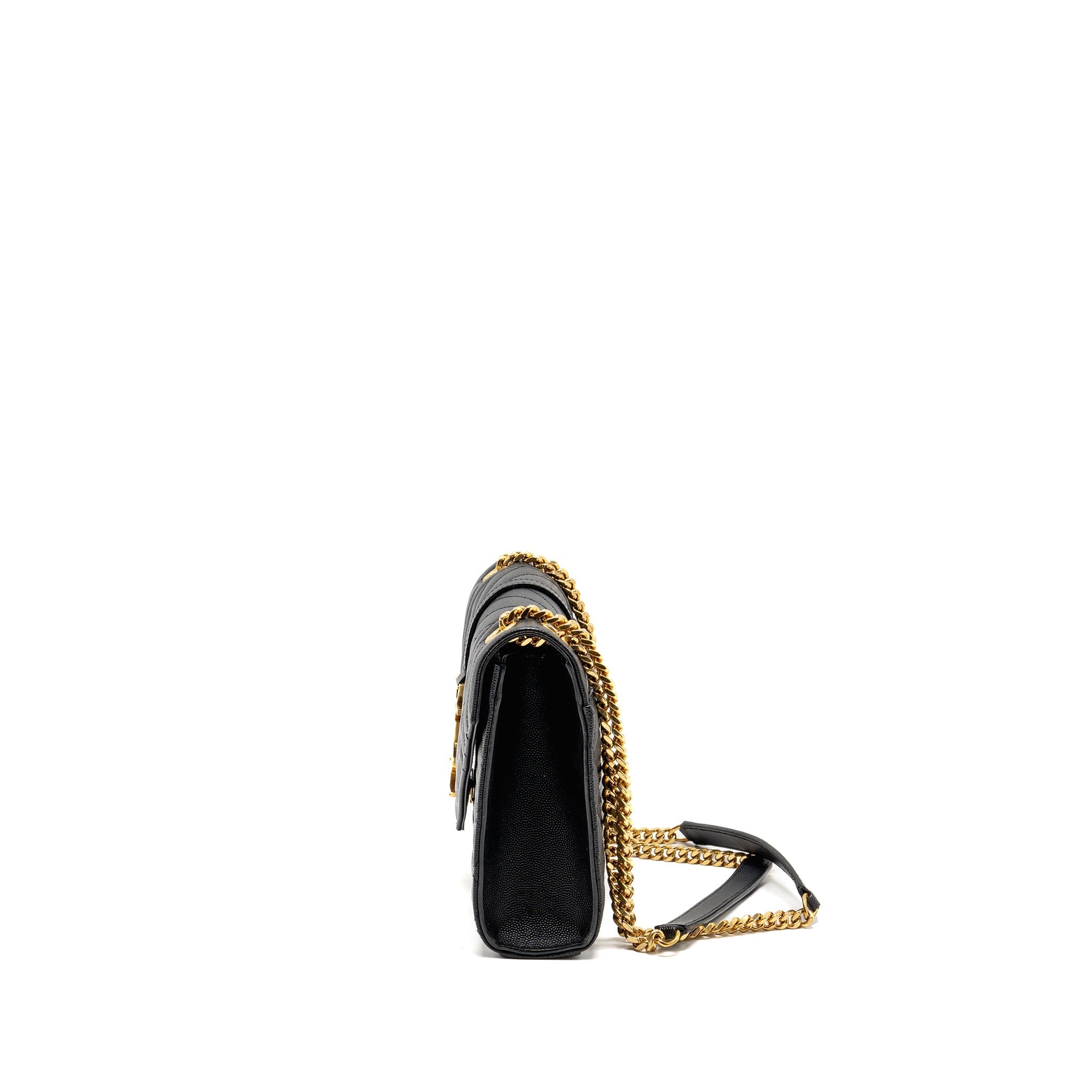SAINT LAURENT/YSL MEDIUM ENVELOPE BAG CALFSKIN BLACK GHW