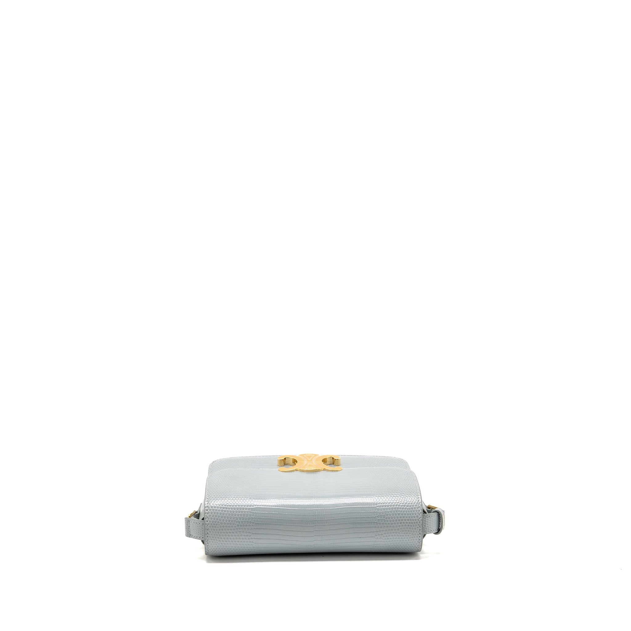 CELINE TEEN TRIOMPHE BAG LIZARD CLOUDY GREY GHW