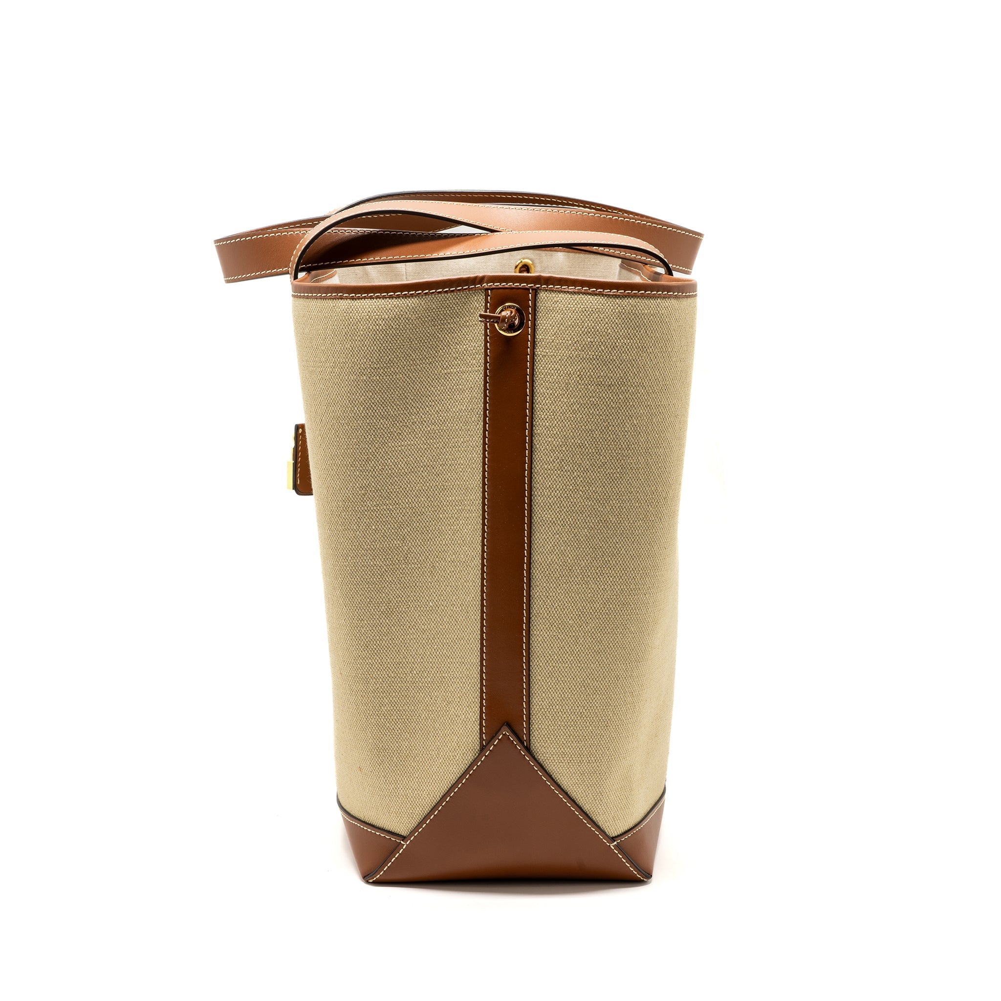 CELINE CABAS MARIN CANVAS / CALFSKIN NATURAL / TAN / MULTICOLOUR GHW
