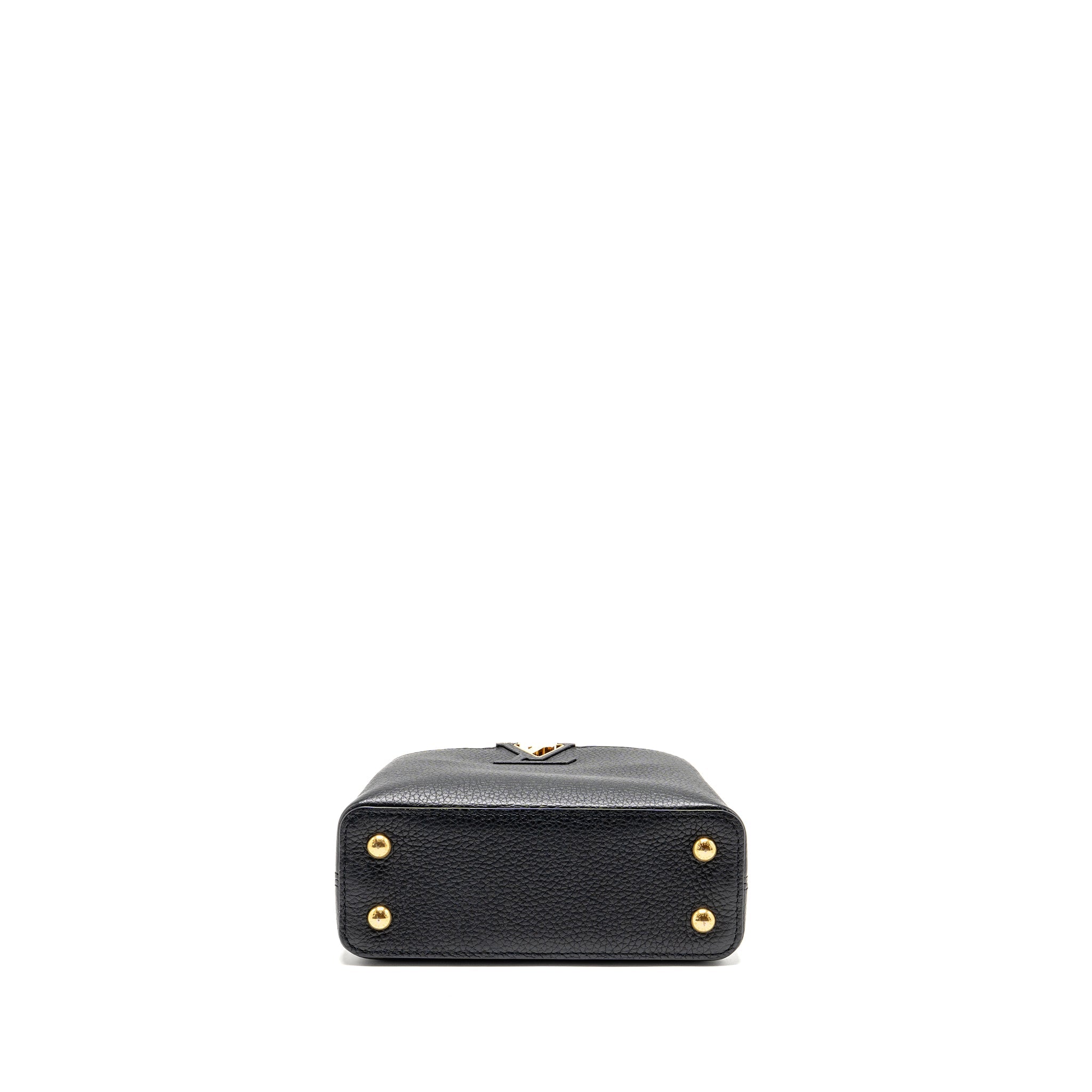 LOUIS VUITTON CAPUCINES MINI TAURILLON BLACK GHW