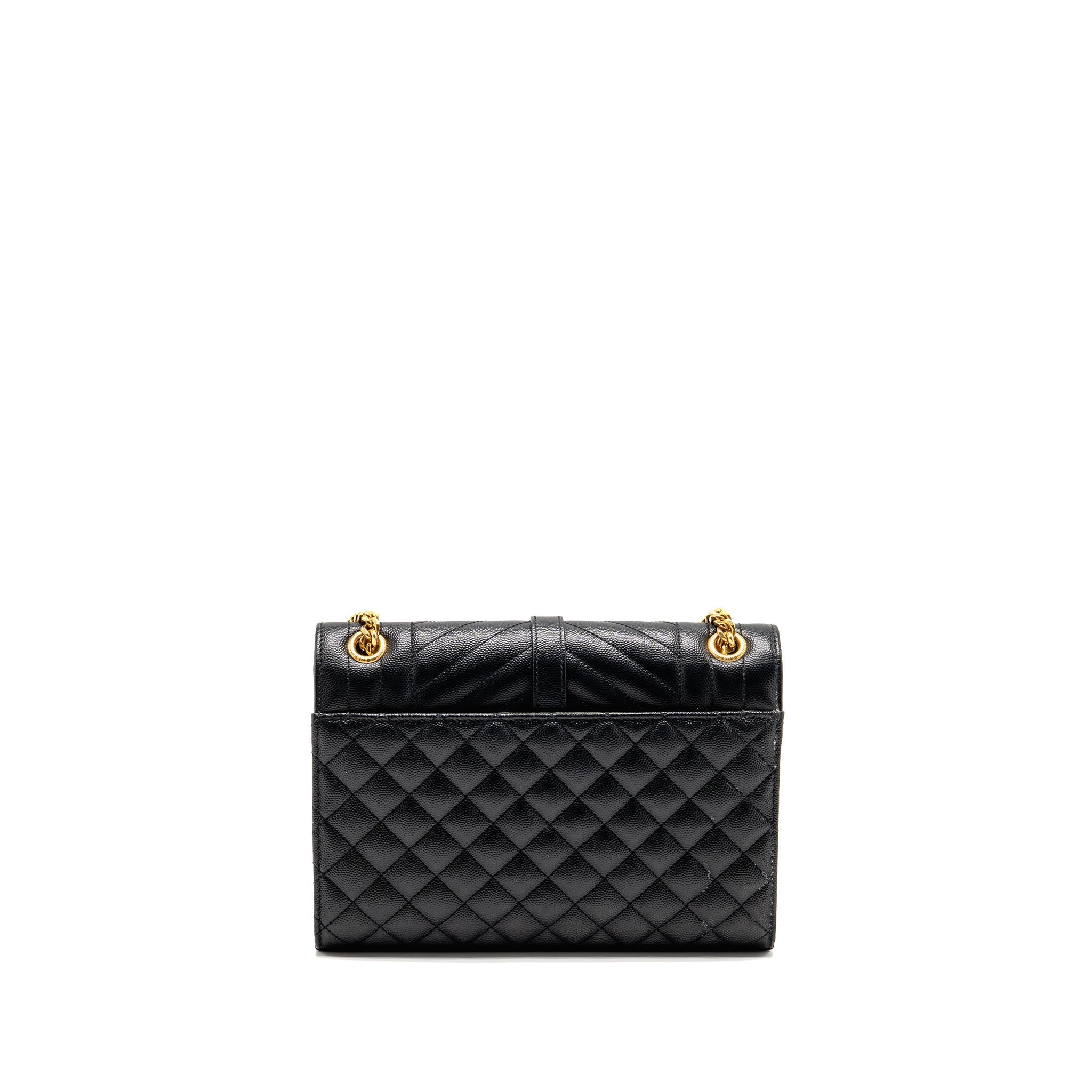 SAINT LAURENT/YSL MEDIUM ENVELOPE BAG CALFSKIN BLACK GHW