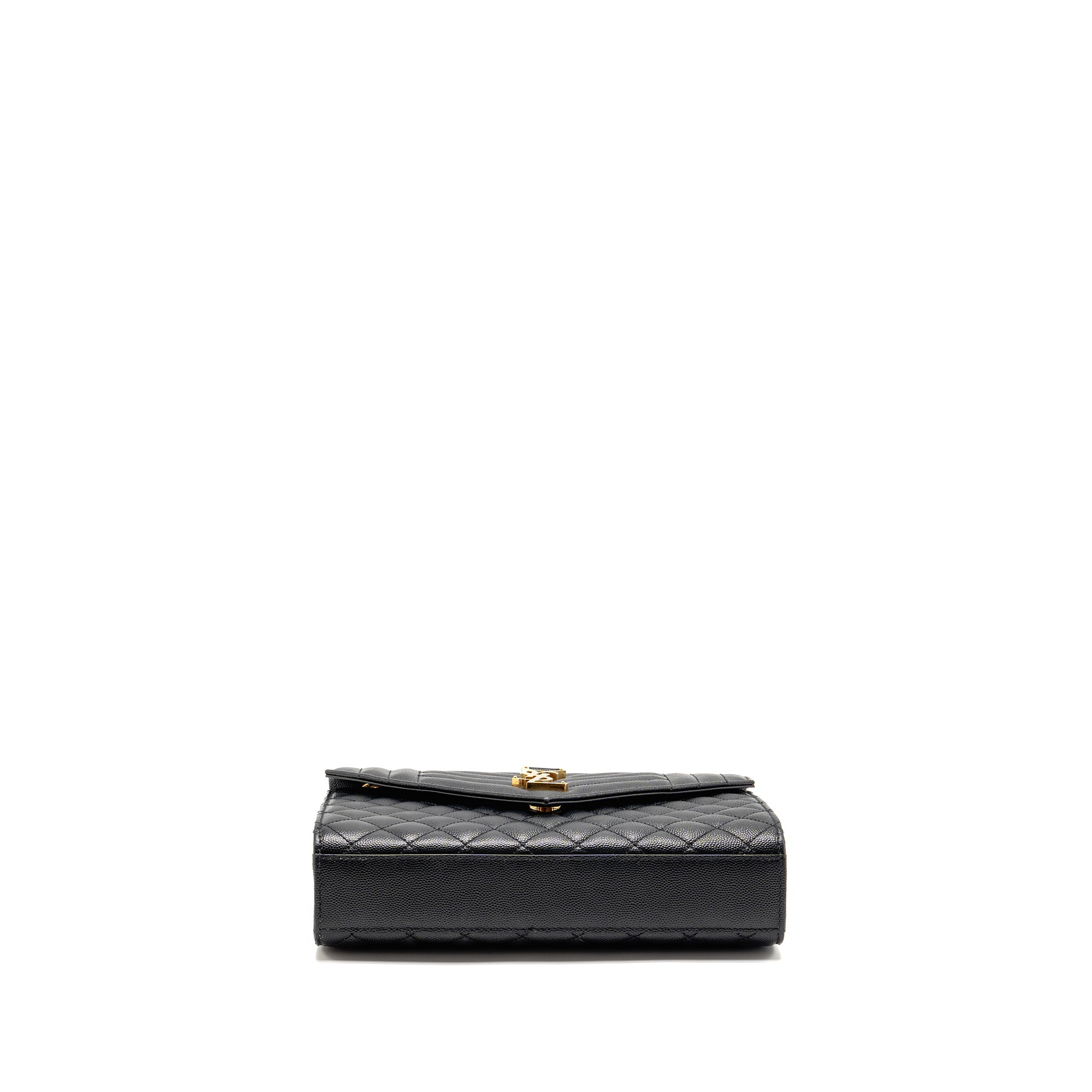 SAINT LAURENT/YSL MEDIUM ENVELOPE BAG CALFSKIN BLACK GHW