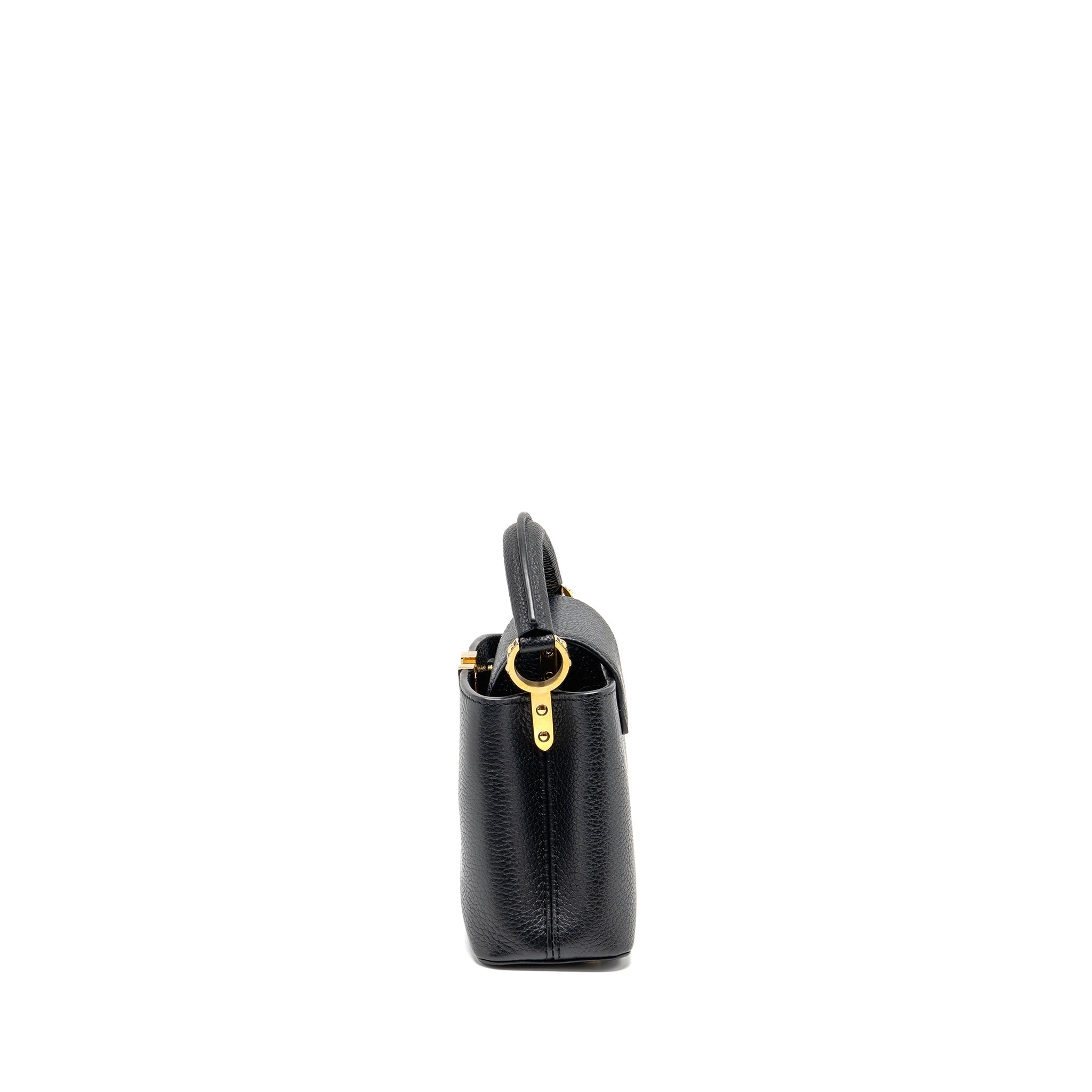 LOUIS VUITTON CAPUCINES MINI TAURILLON BLACK GHW