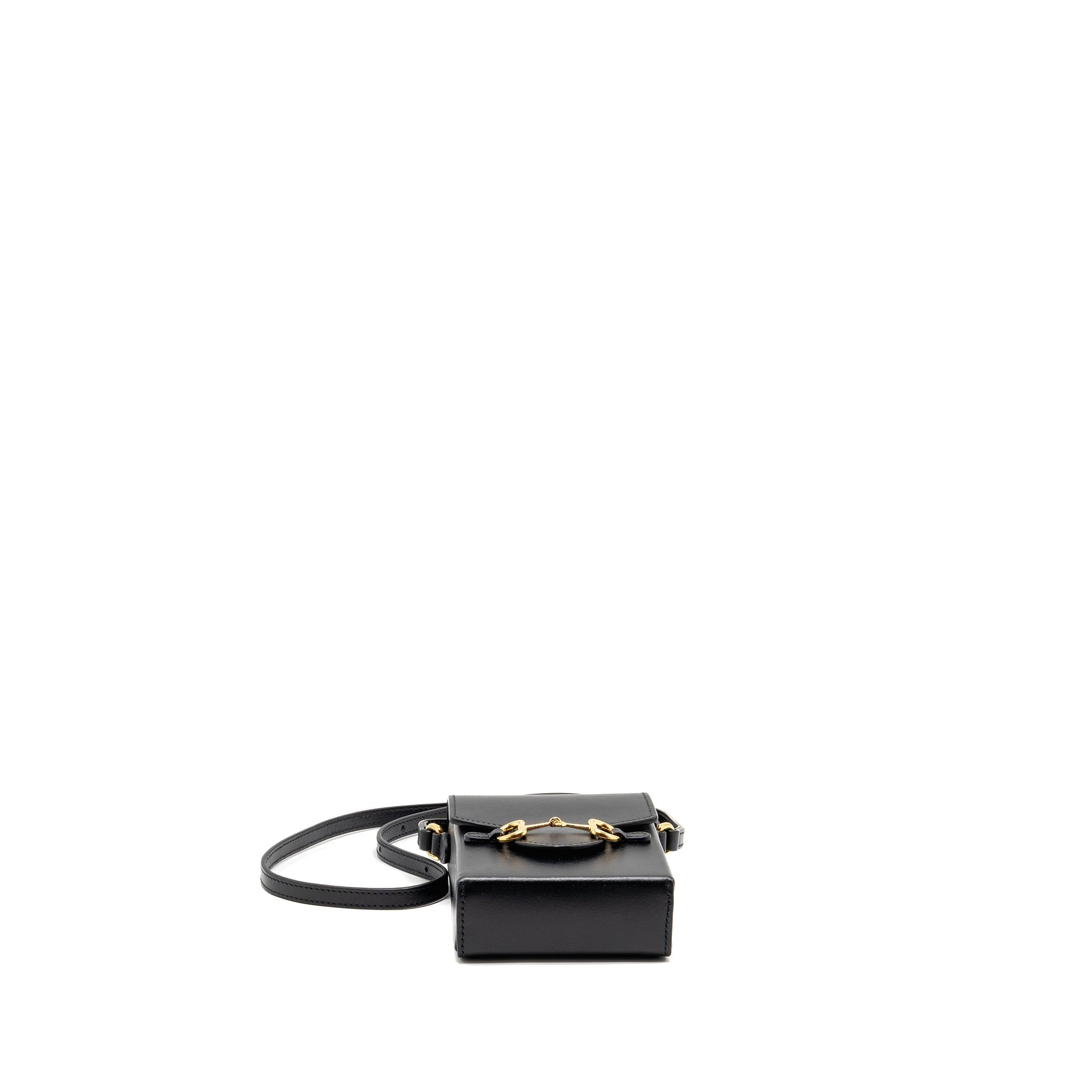 GUCCI 1955 HORSEBIT MINI CROSSBODY BAG CALFSKIN BLACK GHW