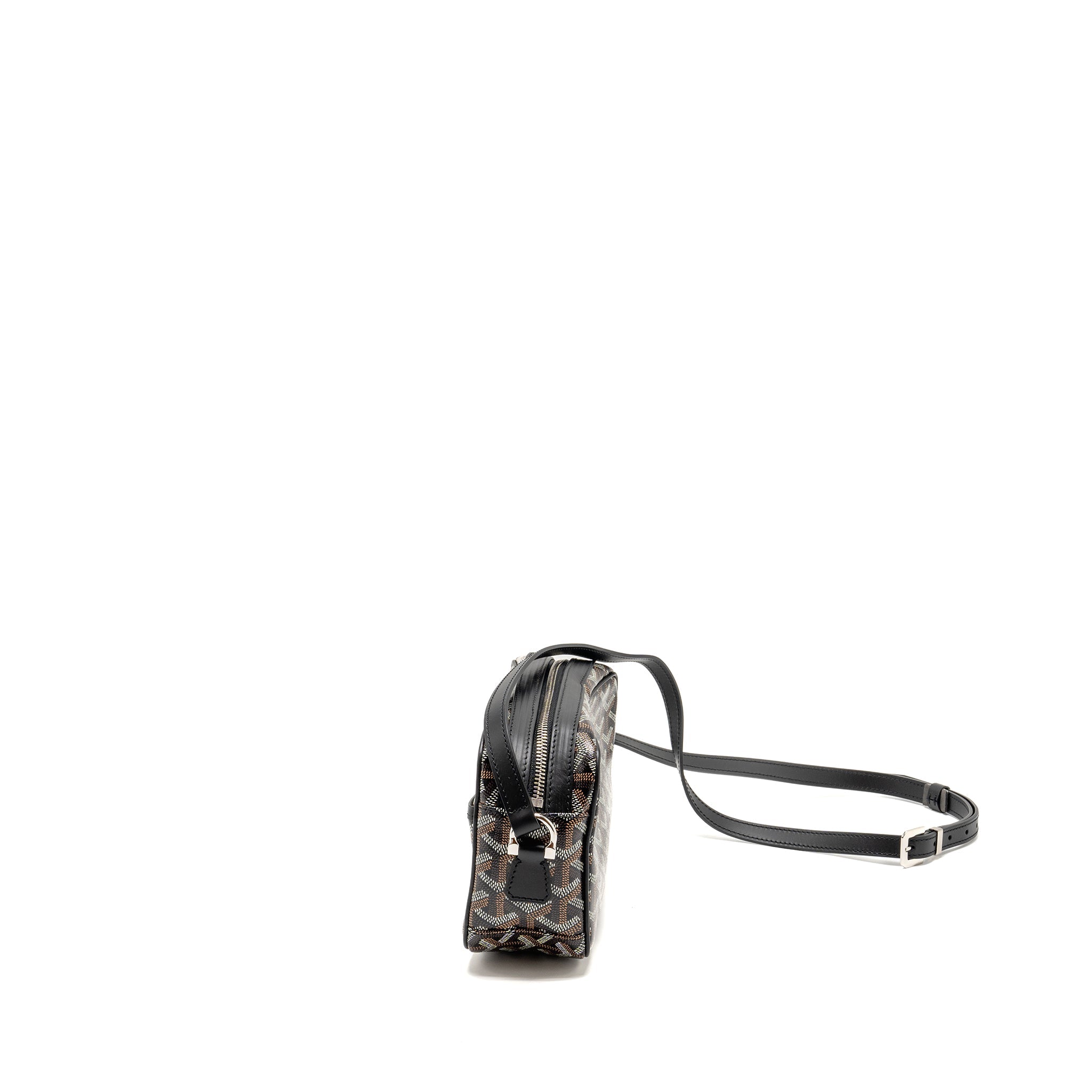 GOYARD CAP VERT PM CROSSBODY BAG GOYARDINE CANVAS/LEATHER BLACK SHW