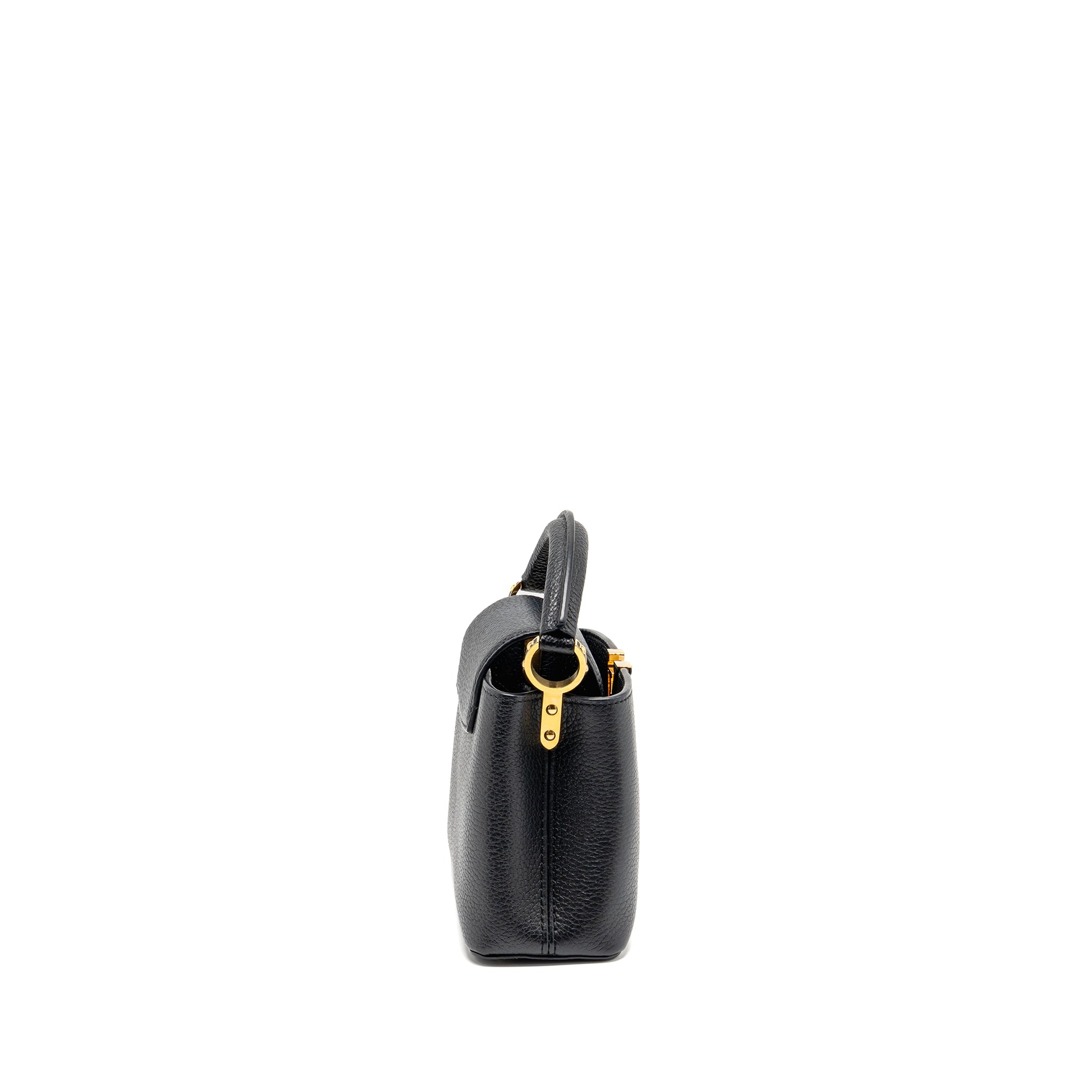 LOUIS VUITTON CAPUCINES MINI TAURILLON BLACK GHW