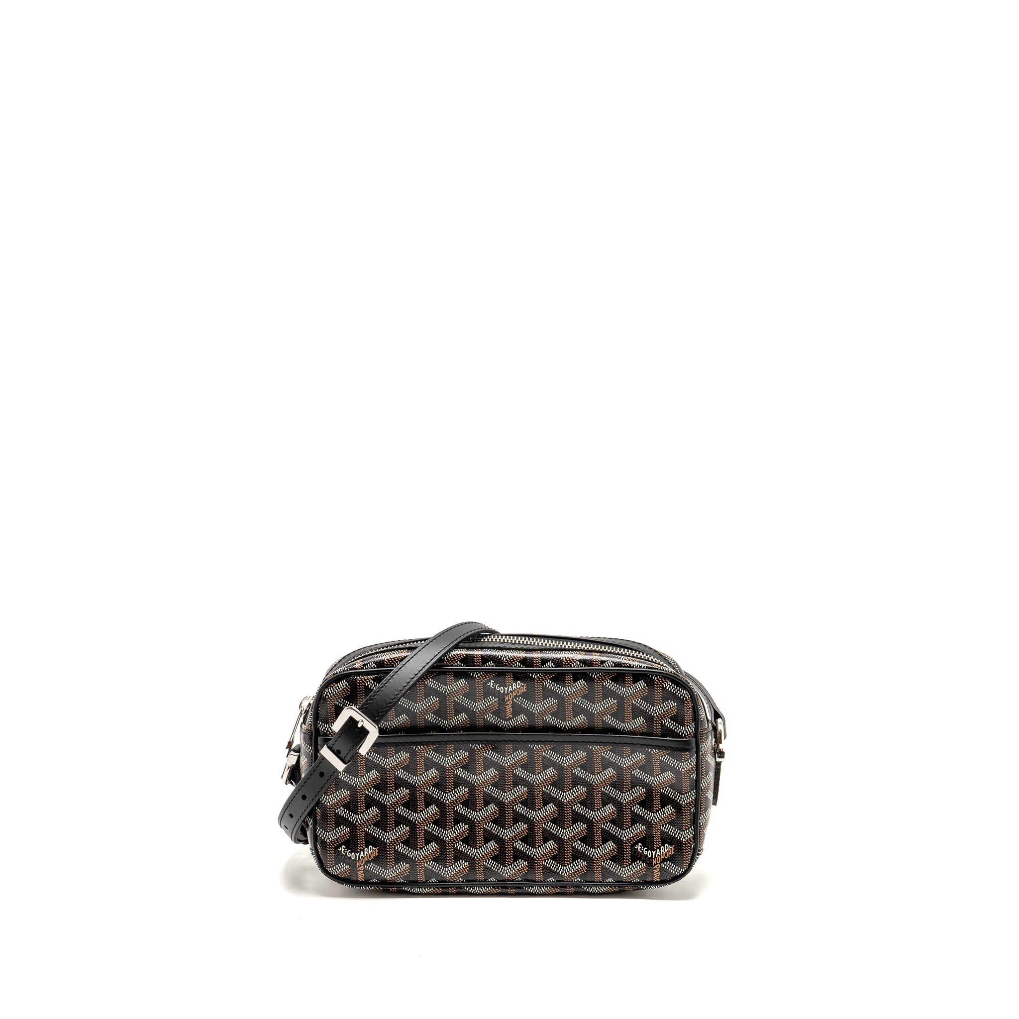 GOYARD CAP VERT PM CROSSBODY BAG GOYARDINE CANVAS/LEATHER BLACK SHW